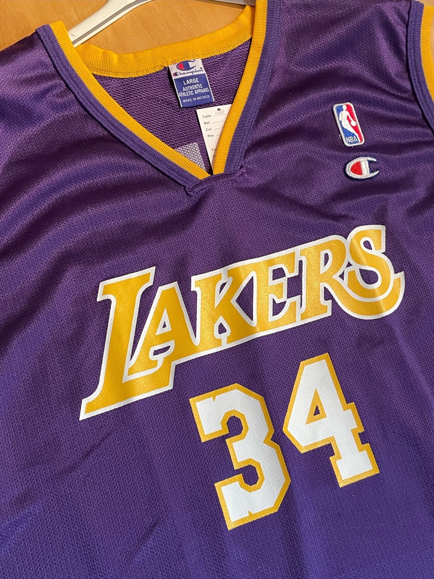 VINTAGE CHAMPION LOS ANGELES LAKERS "SHAQUILLE O'NEAL" NBA JERSEY SZ: 44