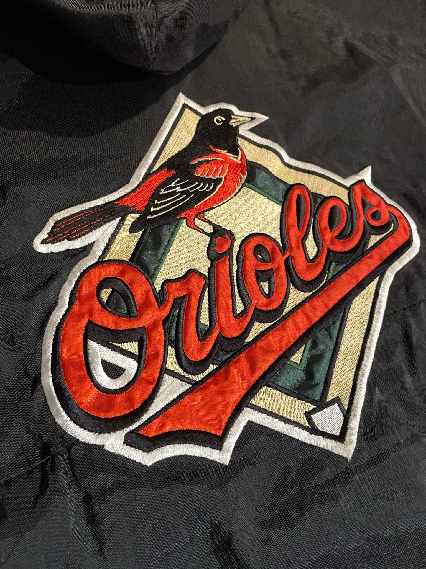 VINTAGE 90s MAJESTIC BALTIMORE ORIOLES HOODED JACKET SZ: XL