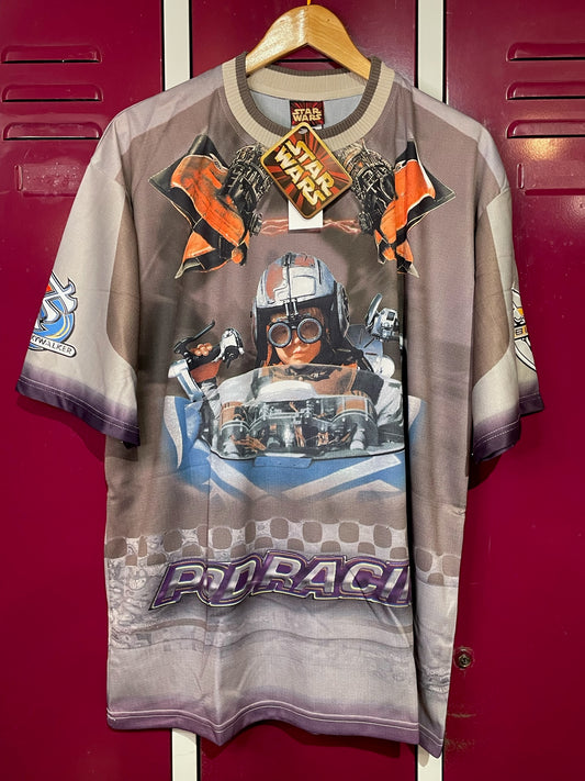 "DS" VINTAGE 1999 STAR WARS "EPISODE 1" AOP T-SHIRT  SZ: XL