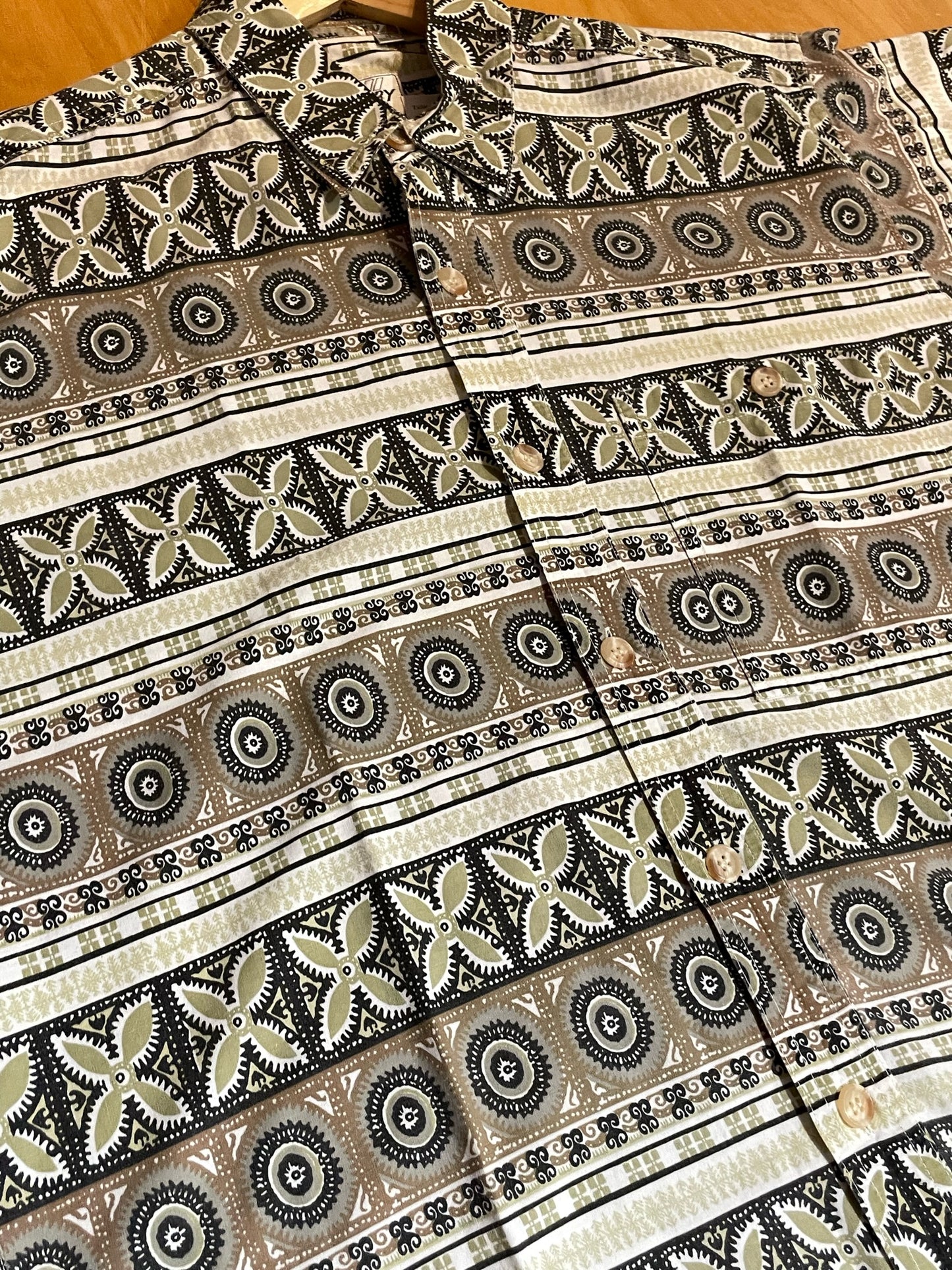 VINTAGE GATSBY OVERSIZE SHORT SLEEVES SHIRT SZ: M