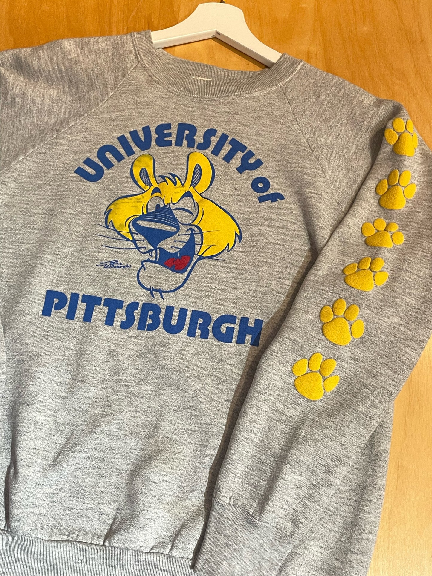 VINTAGE 80s UNIVERSITY OF PITTSBURH CREWNECK SWEATSHIRT SZ: L