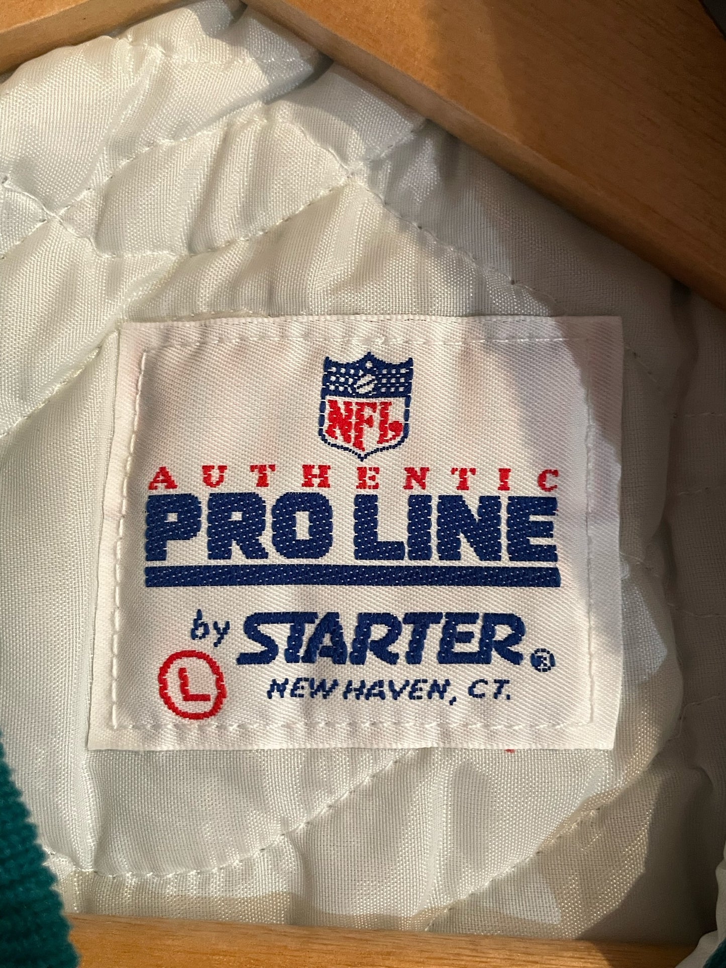 VINTAGE 90s STARTER MIAMI DOLPHINS NFL SATIN JACKET SZ: L