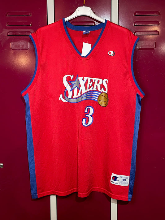 VINTAGE CHAMPION PHILADELPHIA 76ERS "IVERSON" NBA JERSEY  SZ: 48=XL