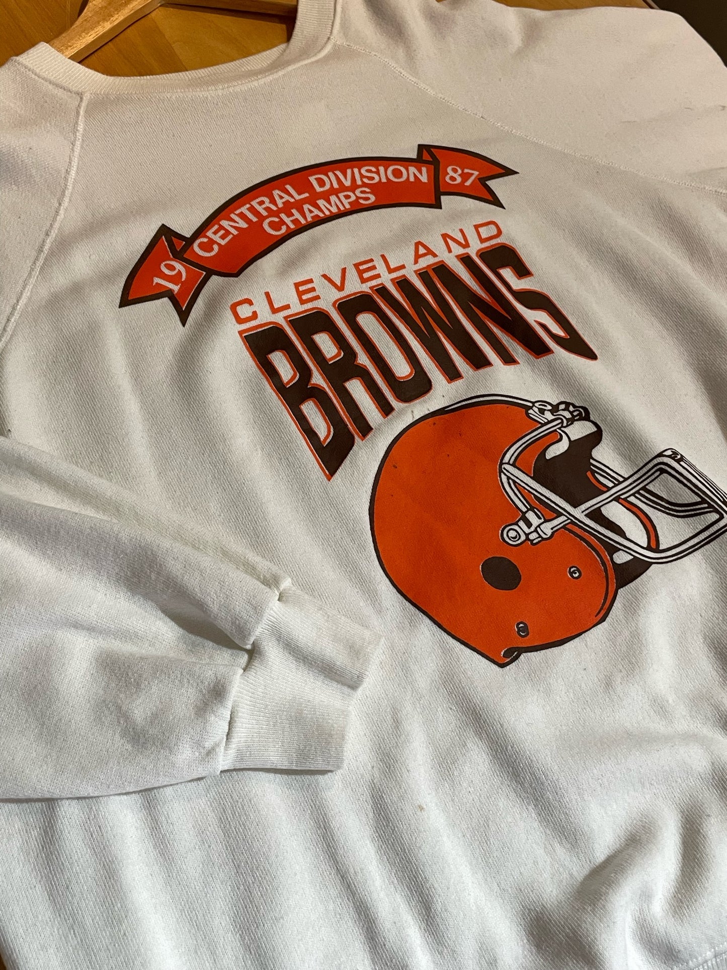 VINTAGE 80s CLEVELAND BROWNS CREWNECK SWEATSHIRT SZ: XL