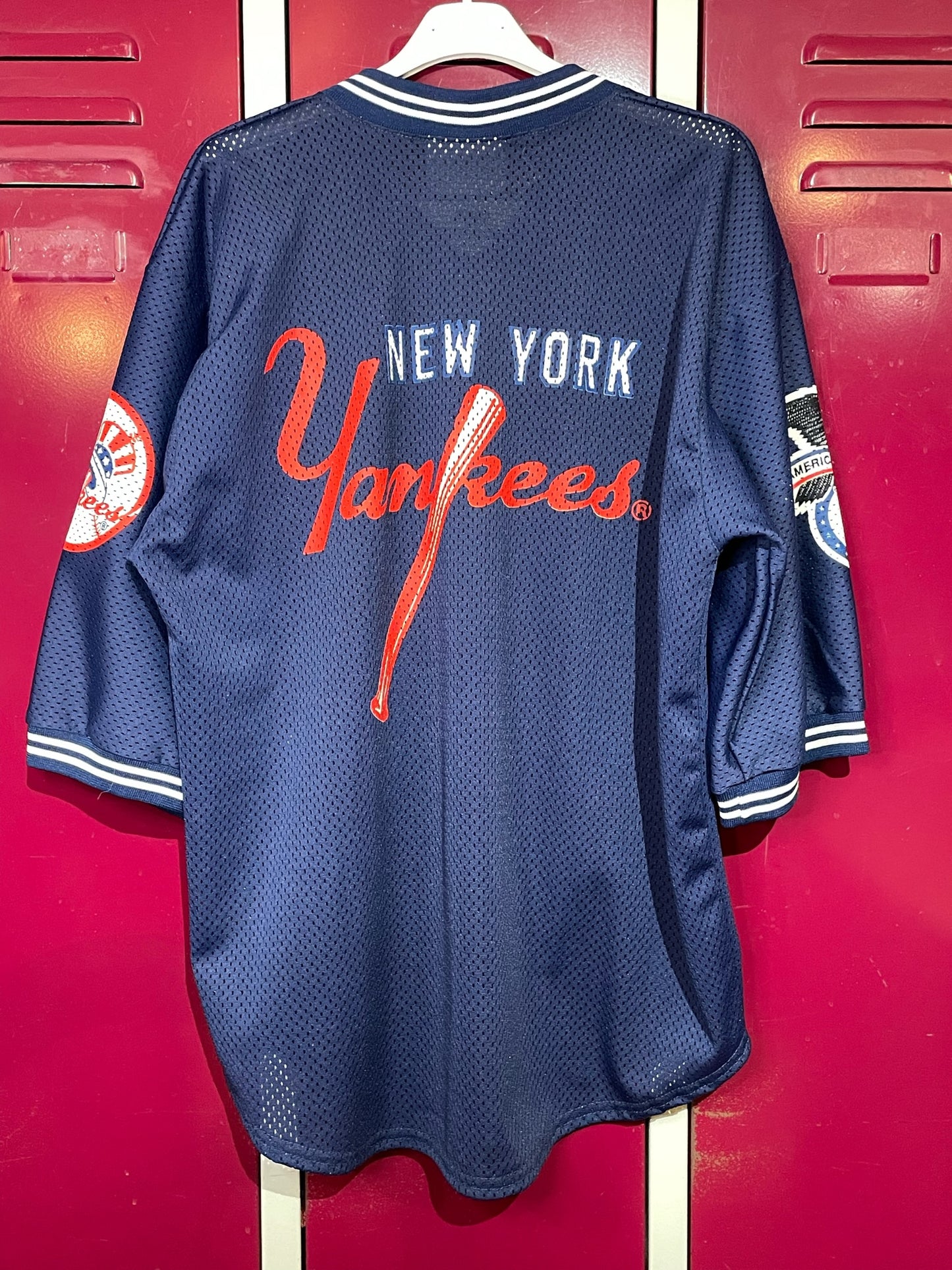 VINTAGE 90s PRO ONE NEW YORK YANKEES MLB JERSEY SZ: XL