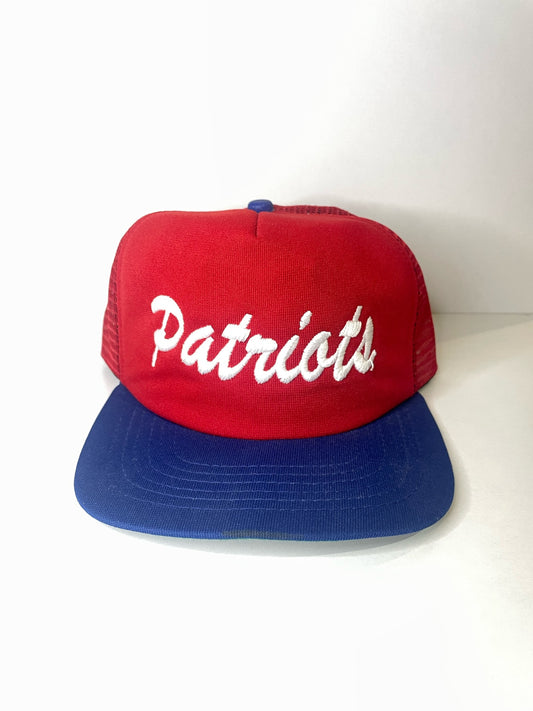 VINTAGE 80s NEW ENGLAND PATRIOTS NEW ERA TRUCKER CAP HAT