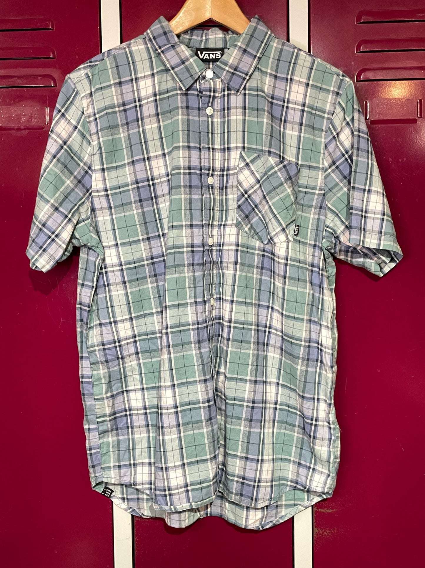 VANS CHECKED SHORT SLEEVES SHIRT SZ: M