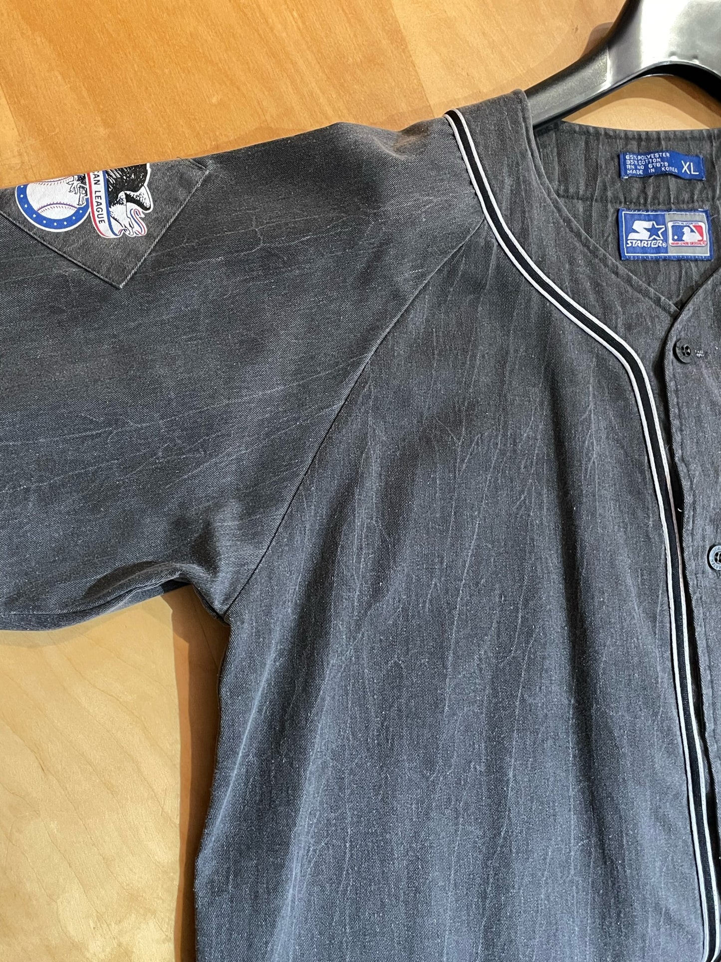VINTAGE 90s STARTER CHICAGO WHITE SOX "DENIM" MLB BASEBALL JERSEY SZ: XL