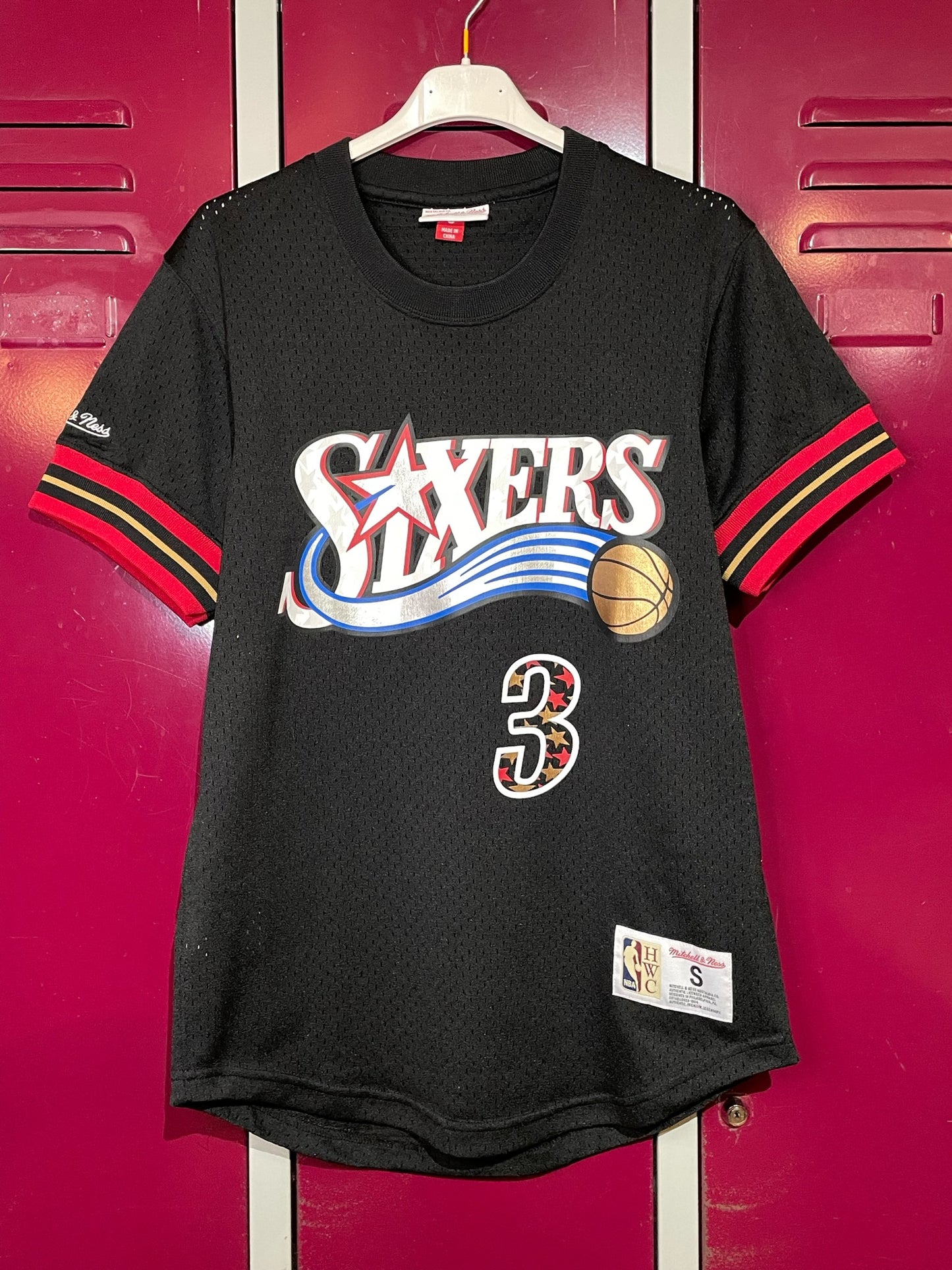 MITCHELL & NESS 76ERS PHILADELPHIA SIXERS "ALLEN IVERSON" NBA T-SHIRT JERSEY SZ: S