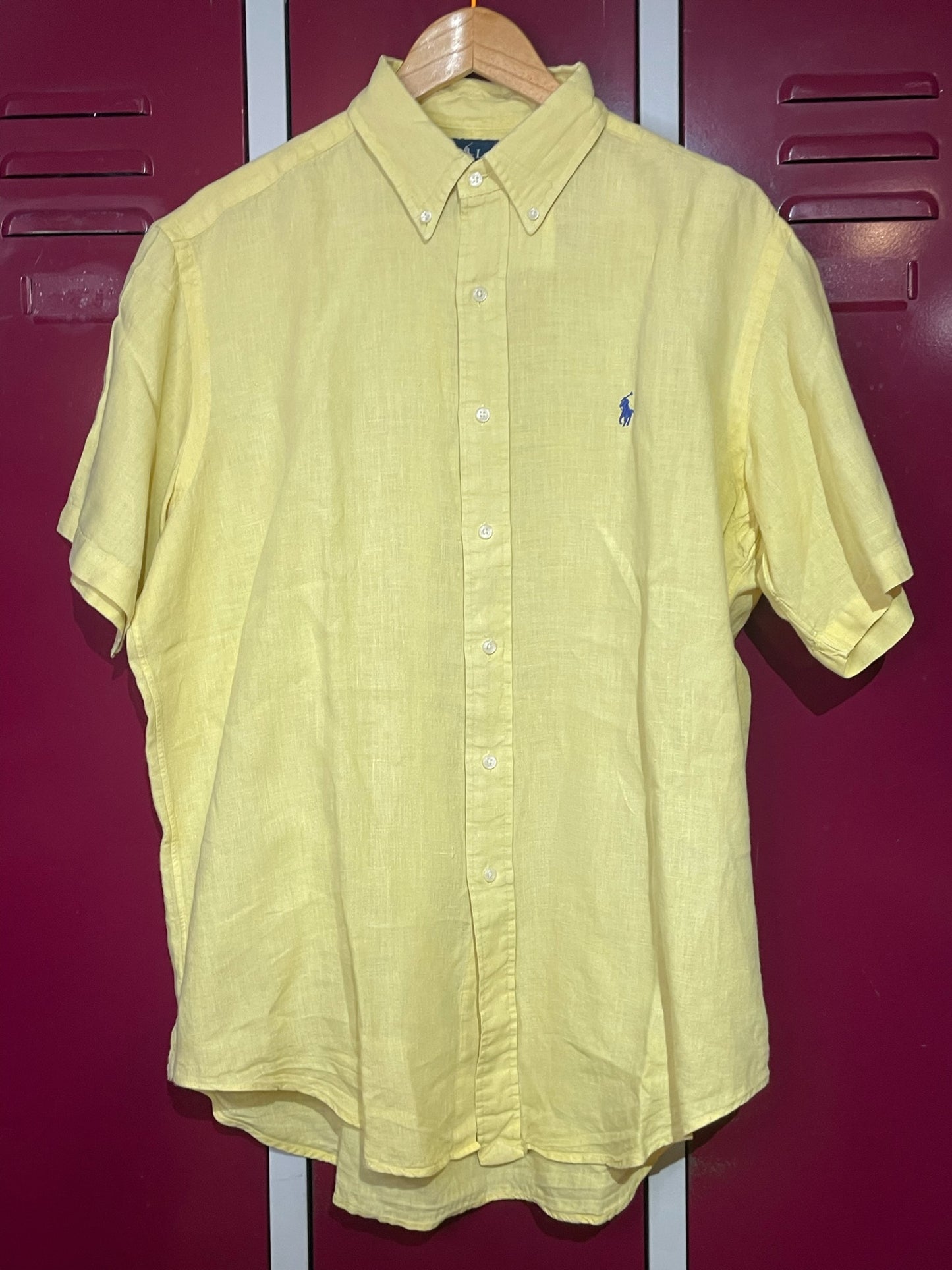 RALPH LAUREN "100% LINEN" SHORT SLEEVES SHIRT SZ: L