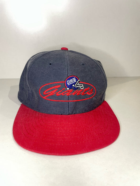 VINTAGE 90s NEW YORK GIANTS 4REAL STRAPBACK CAP HAT