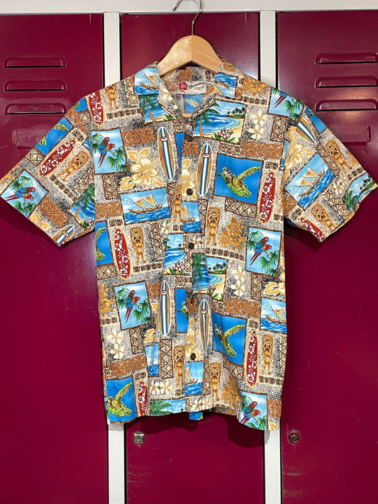 VINTAGE THE HAWAIIAN ORIGINAL SHORT SLEEVES SHIRT  SZ: L = S