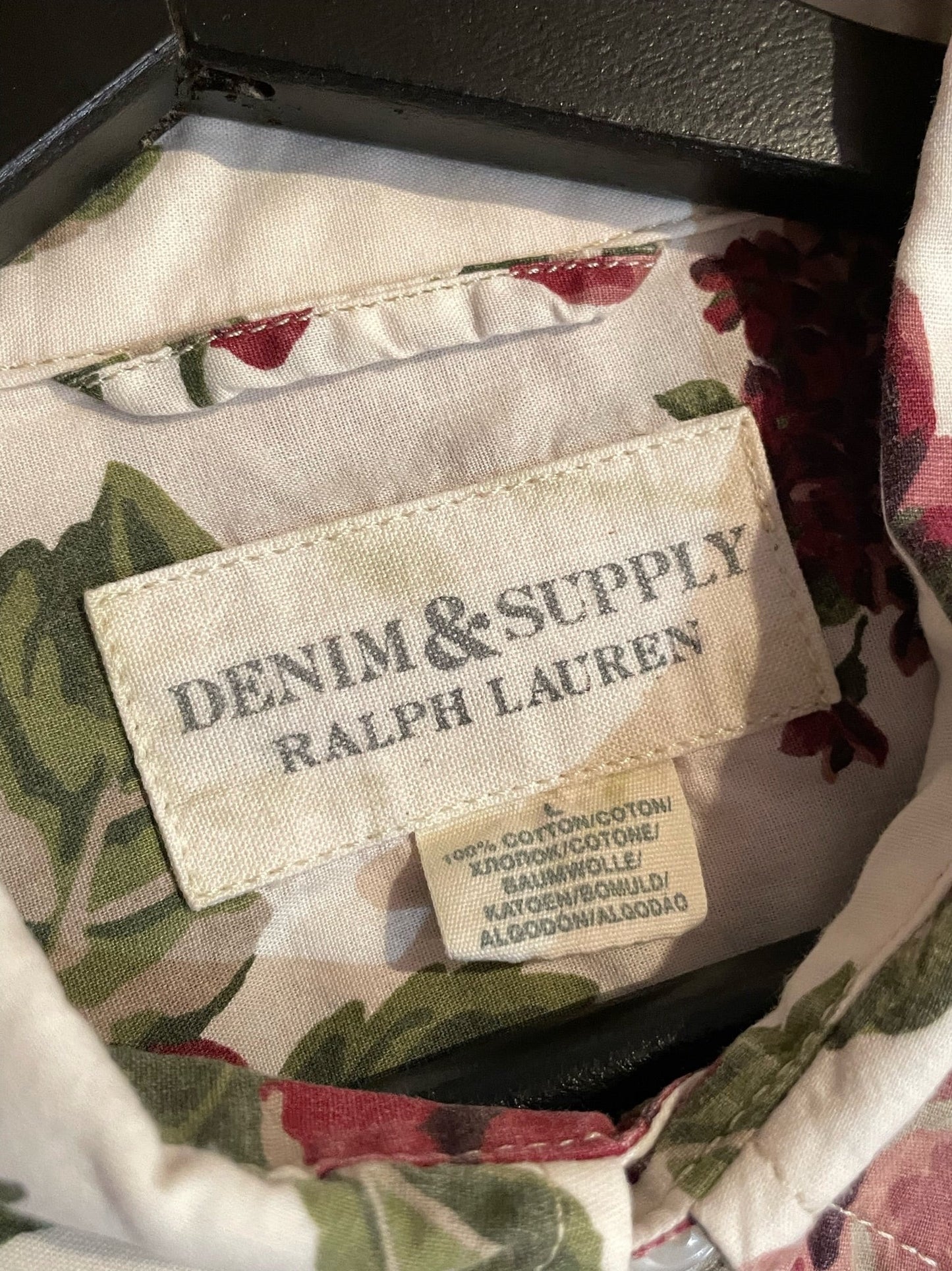 DENIM & SUPPLY RALPH LAUREN FLORAL SHORT SLEEVES SHIRT SZ: L