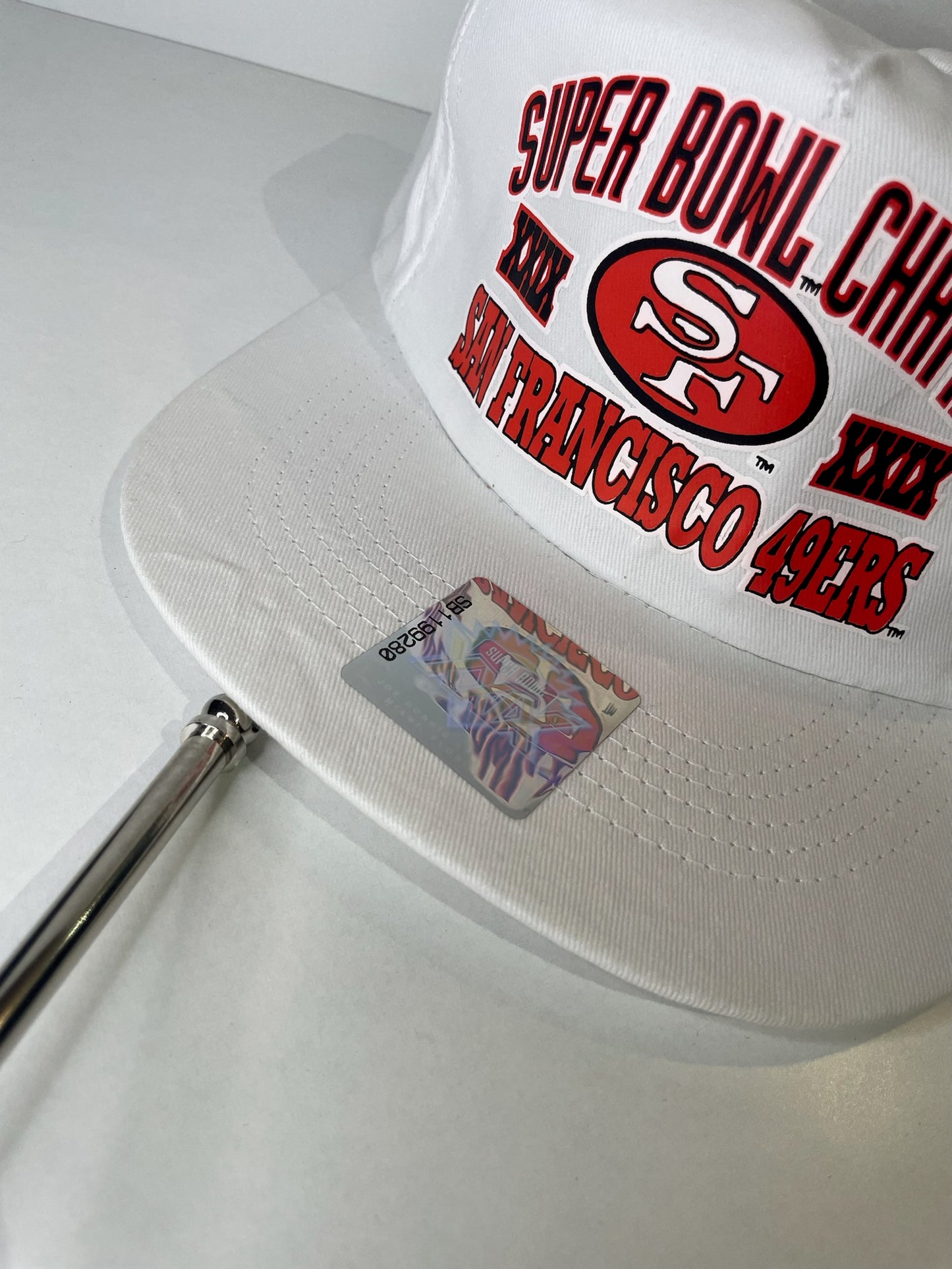 "DS" VINTAGE 90s SAN FRANCISCO 49ERS LOGO 7 UNIVERSAL SNAPBACK CAP HAT