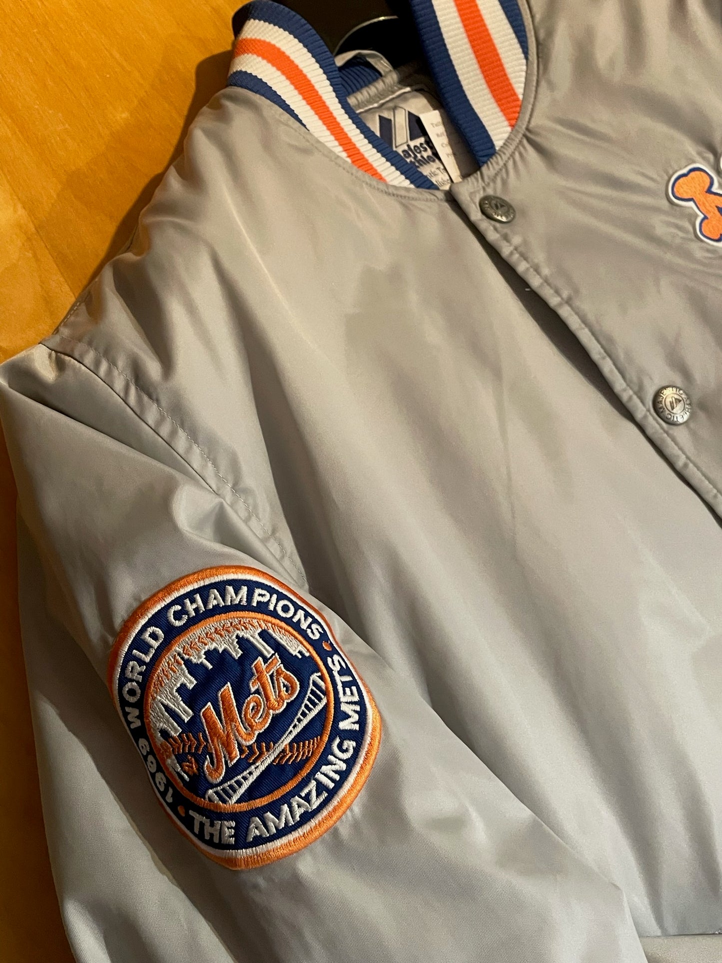 MAJESTIC NEW YORK METS MLB SATIN JACKET SZ: L