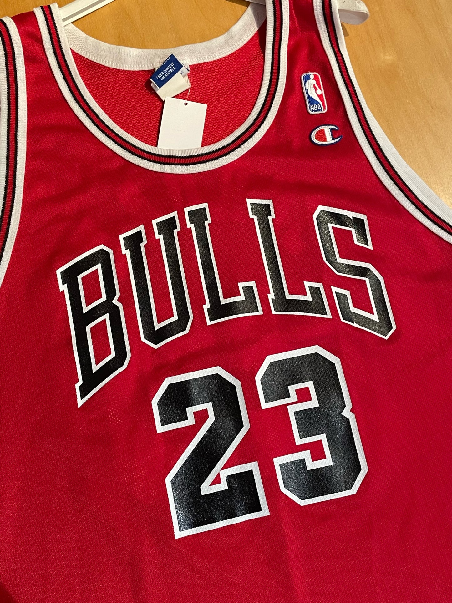 VINTAGE 90s CHAMPION CHICAGO BULLS "MICHAEL JORDAN" NBA JERSEY SZ: 52