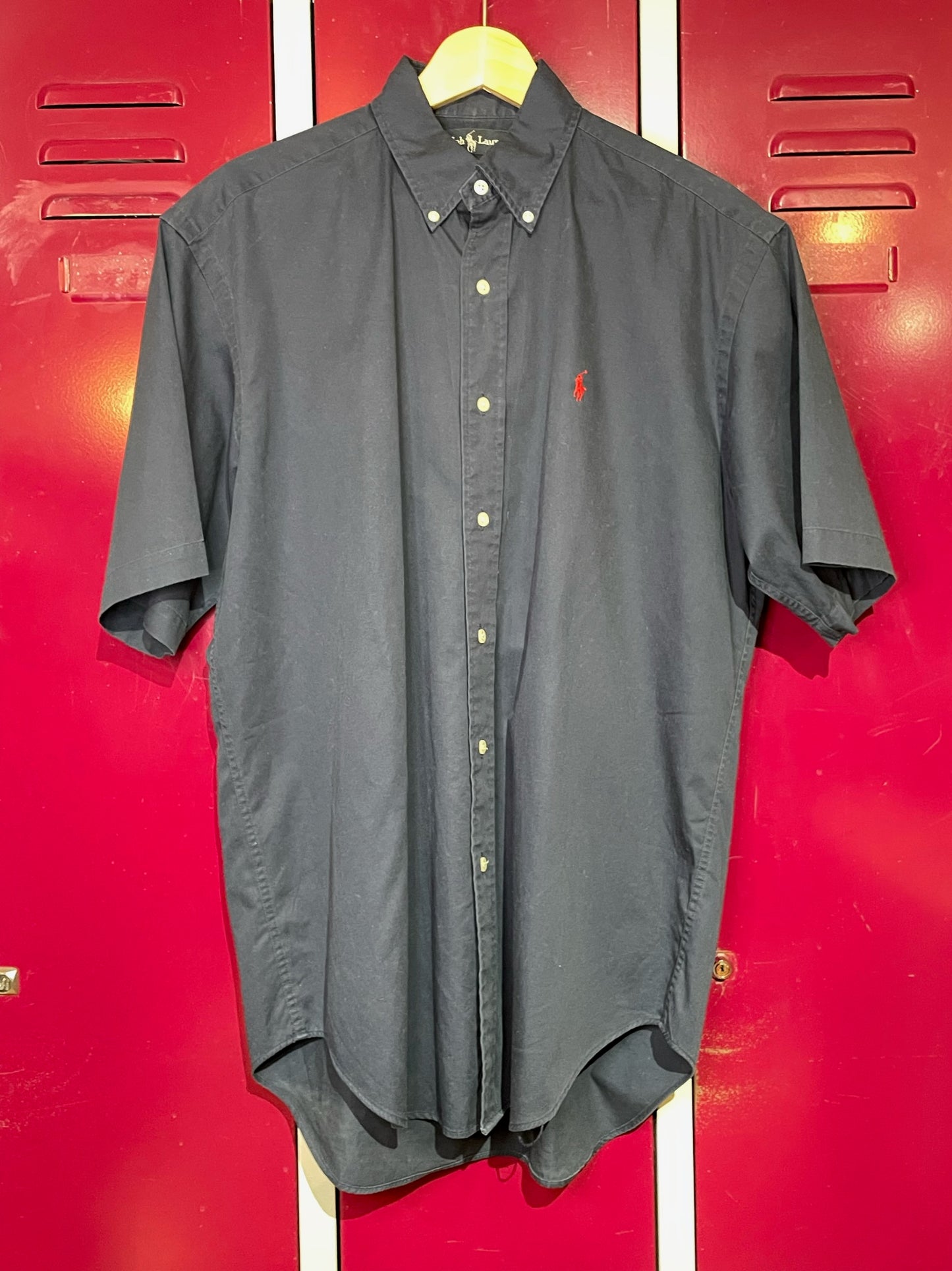 RALPH LAUREN "BLAKE" MADE IN USA OVERSIZE SHORT SLEEVES SHIRT SZ: M = XL