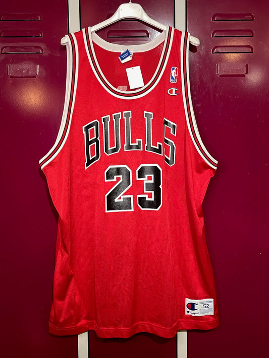 VINTAGE 90s CHAMPION CHICAGO BULLS "MICHAEL JORDAN" NBA JERSEY  SZ: 52