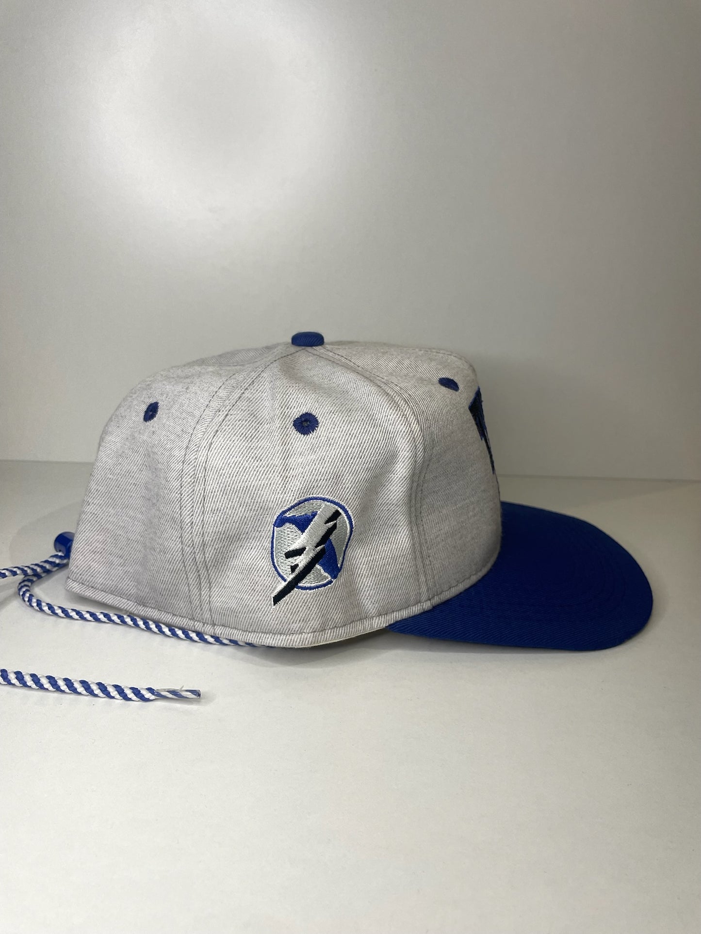 VINTAGE 90s TAMPA BAY LIGHTNING #1 APPAREL DRAWSTRING CAP HAT