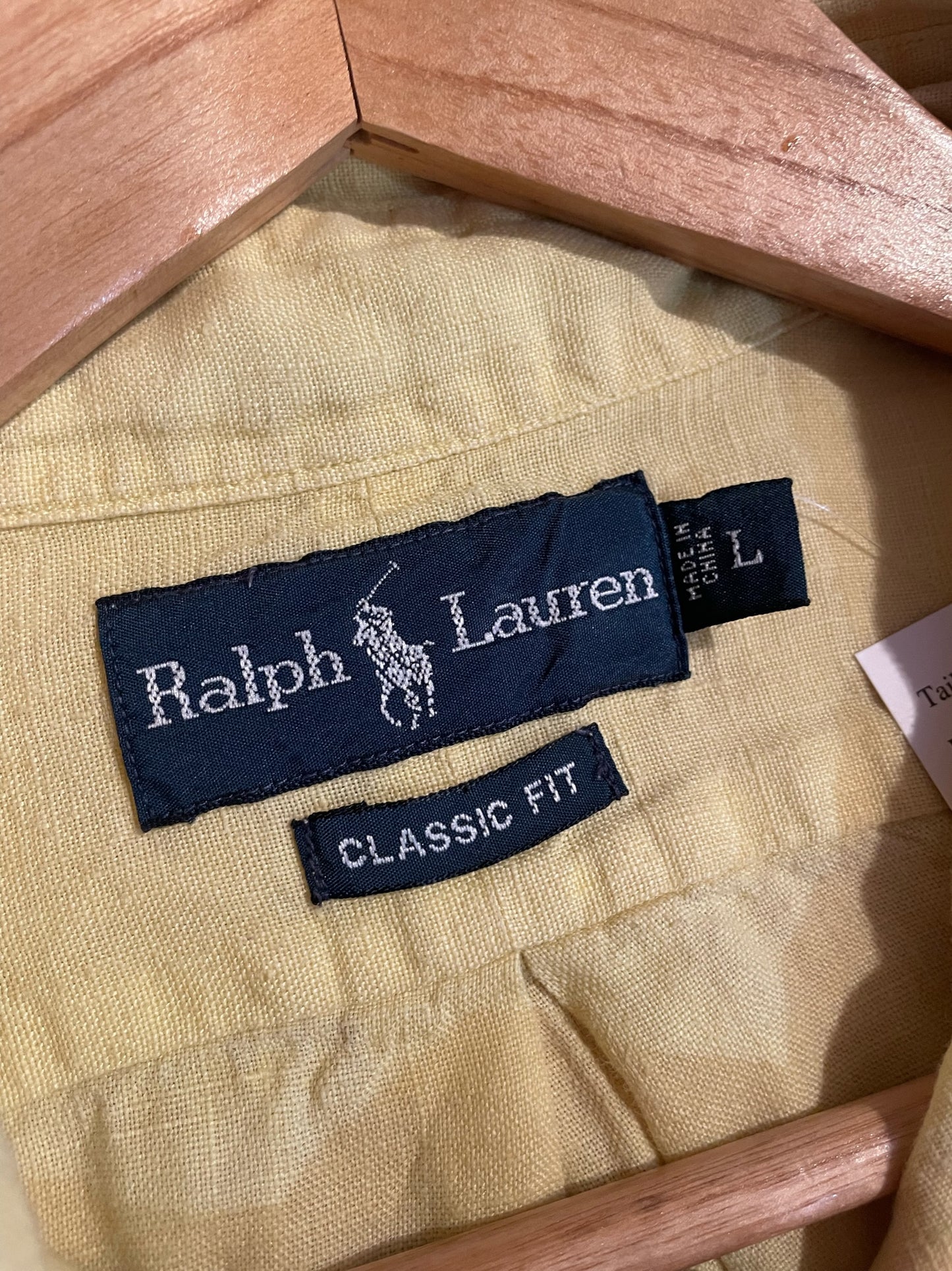 RALPH LAUREN "100% LINEN" SHORT SLEEVES SHIRT SZ: L