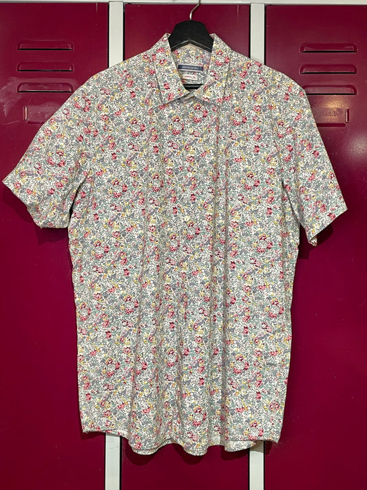 PIERRE CARDIN FLORAL SHORT SLEEVES SHIRT  SZ: XL