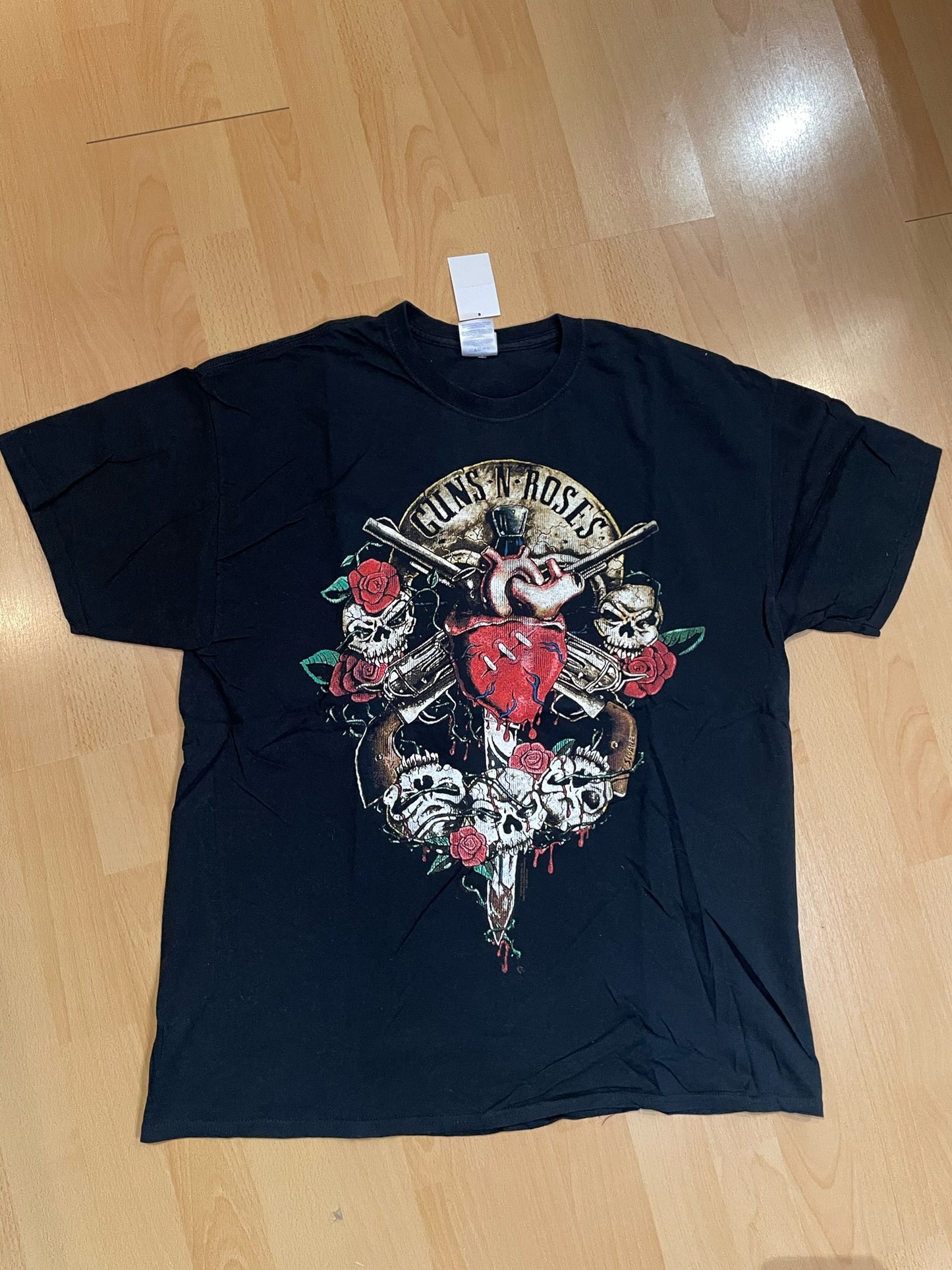 GUNS N ROSES "BLEEDING HEART" MUSIC BAND T-SHIRT SZ: XL