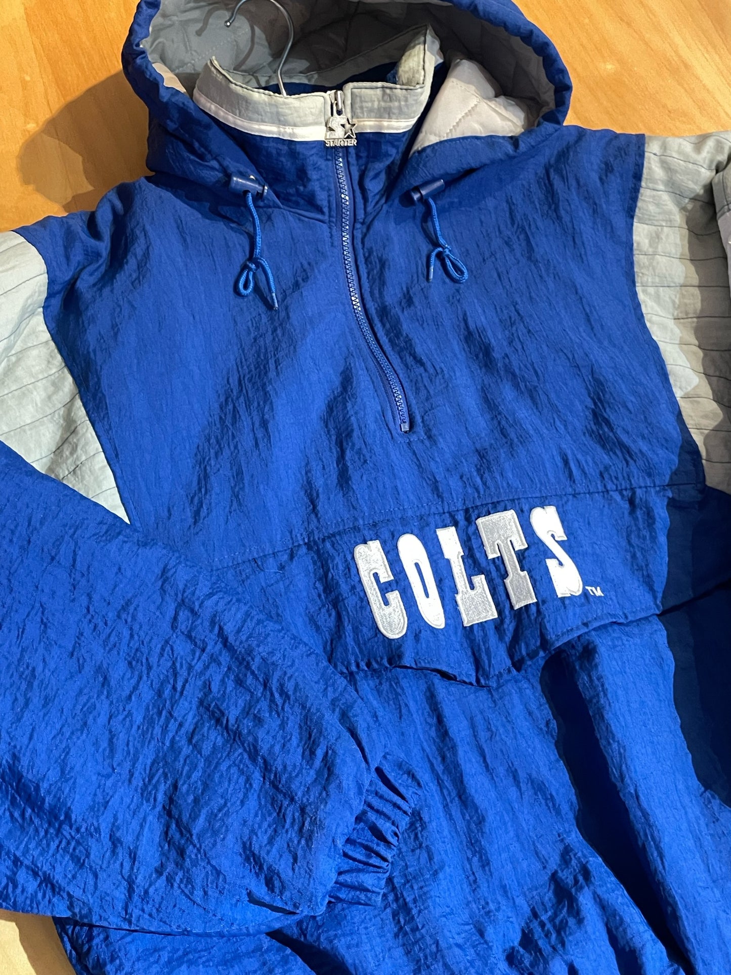 VINTAGE 90s STARTER INDIANAPOLIS COLTS NFL HALF ZIP JACKET SZ: S