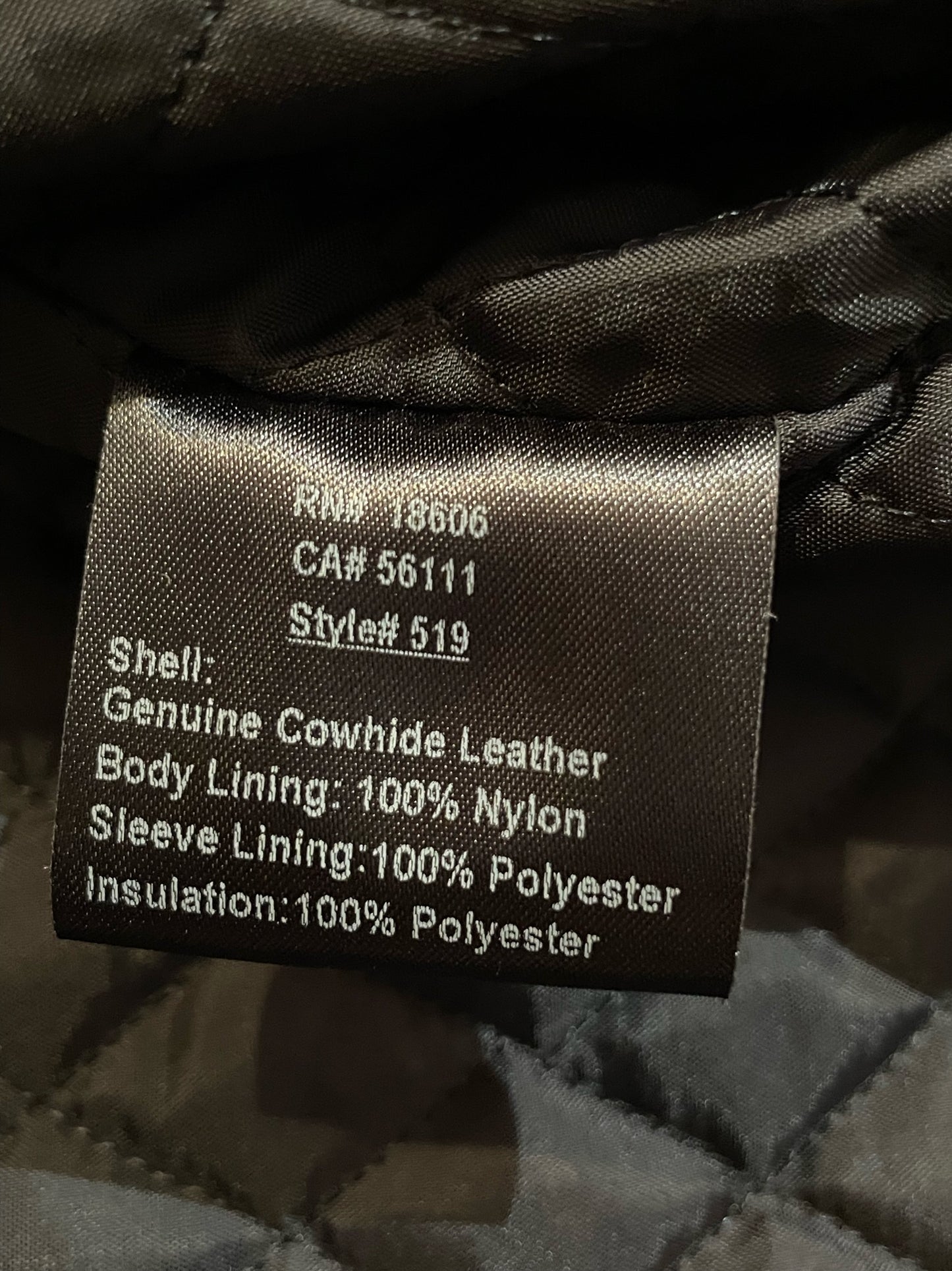 SCHOTT BROS. 519 PERFECTO "WAXY NATURAL COWHIDE 50'S" JACKET SZ: L
