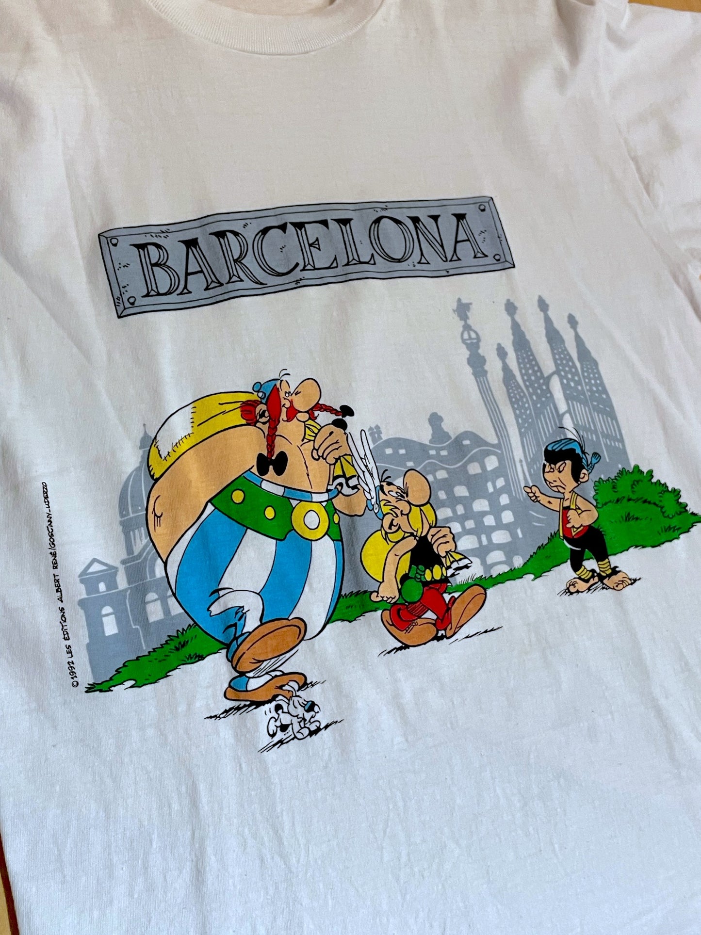 VINTAGE 1992 ASTERIX "BARCELONA OLYMPIC GAMES" T-SHIRT SZ: L