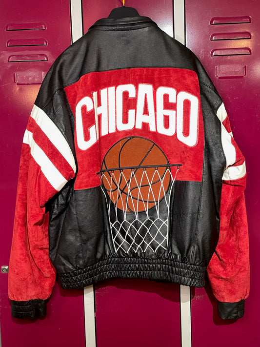 VINTAGE 90s ON DEMAND CORP. CHICAGO BULLS VARSITY JACKET  SZ: XL