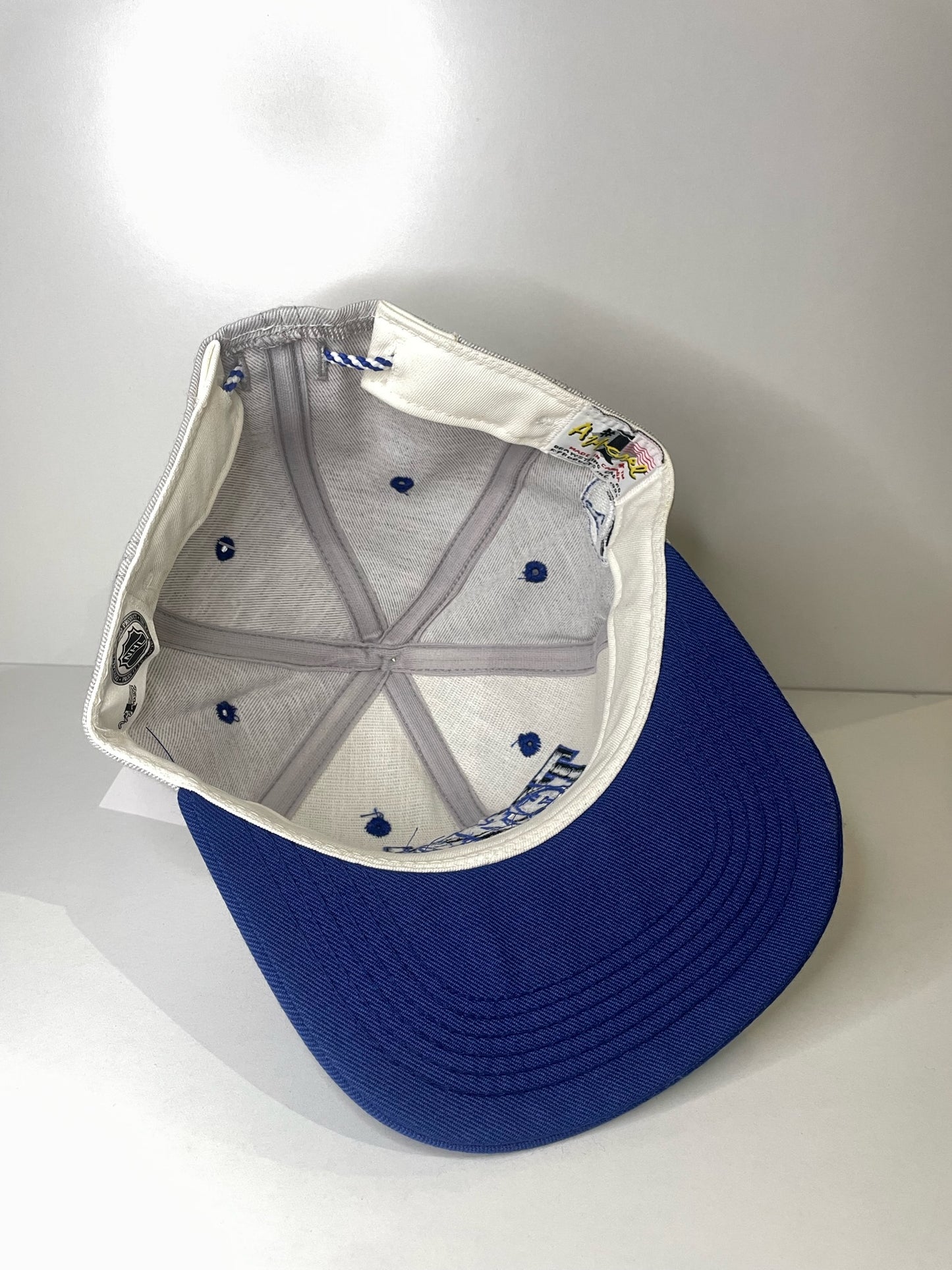VINTAGE 90s TAMPA BAY LIGHTNING #1 APPAREL DRAWSTRING CAP HAT