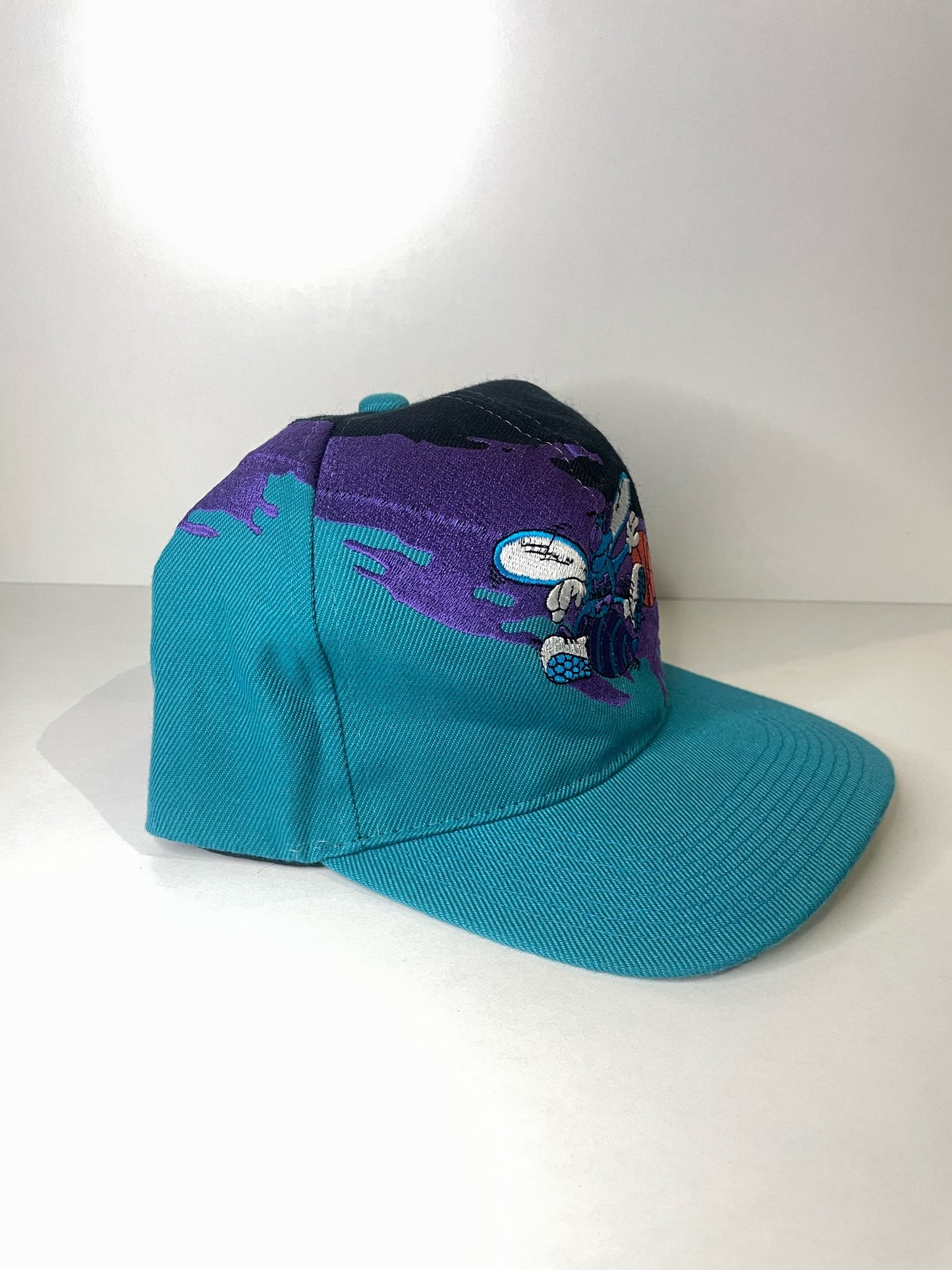 VINTAGE 90s CHARLOTTE HORNETS LOGO ATHLETIC SNAPBACK CAP HAT