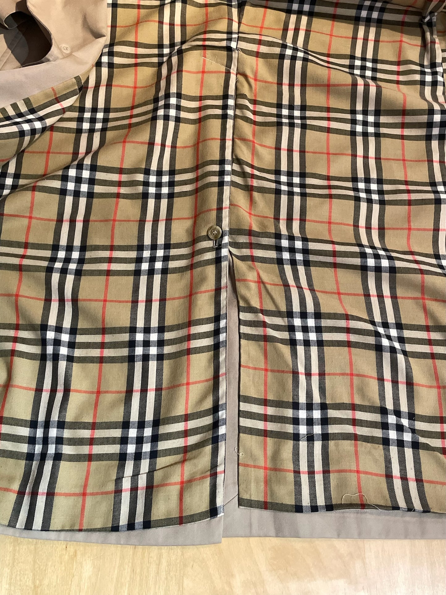 VINTAGE BURBERRY NOVA CHECK MAC TRENCH COAT JACKET  SZ: 56R = XXL