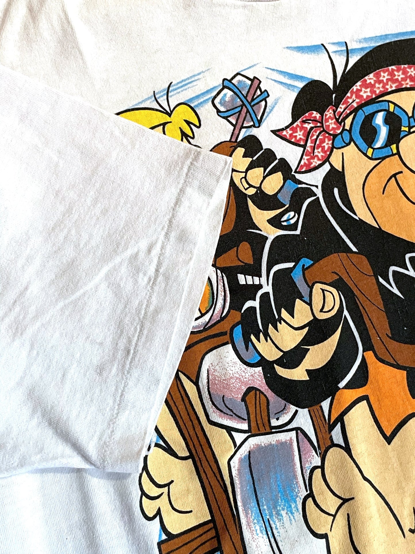 VINTAGE 1993 THE FLINTSTONES "FRED & BARNEY BIKER" T-SHIRT  SZ: L