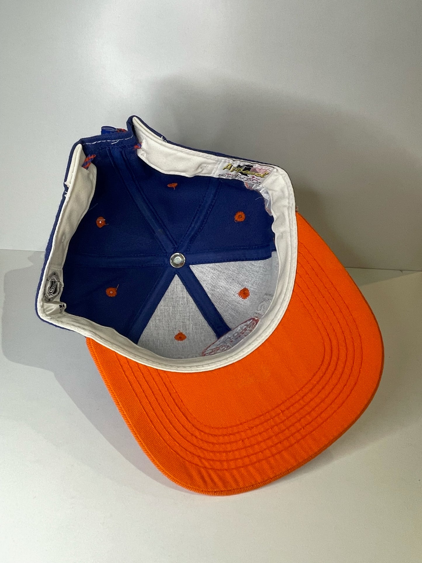 VINTAGE 90s NEW YORK ISLANDERS #1 APPAREL DRAWSTRING CAP HAT