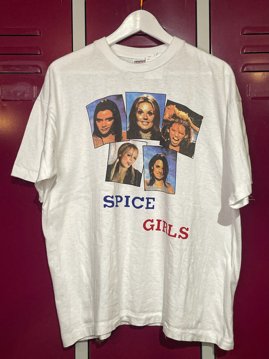 VINTAGE 90s SPICE GIRLS MUSIC BAND T-SHIRT  SZ: XL