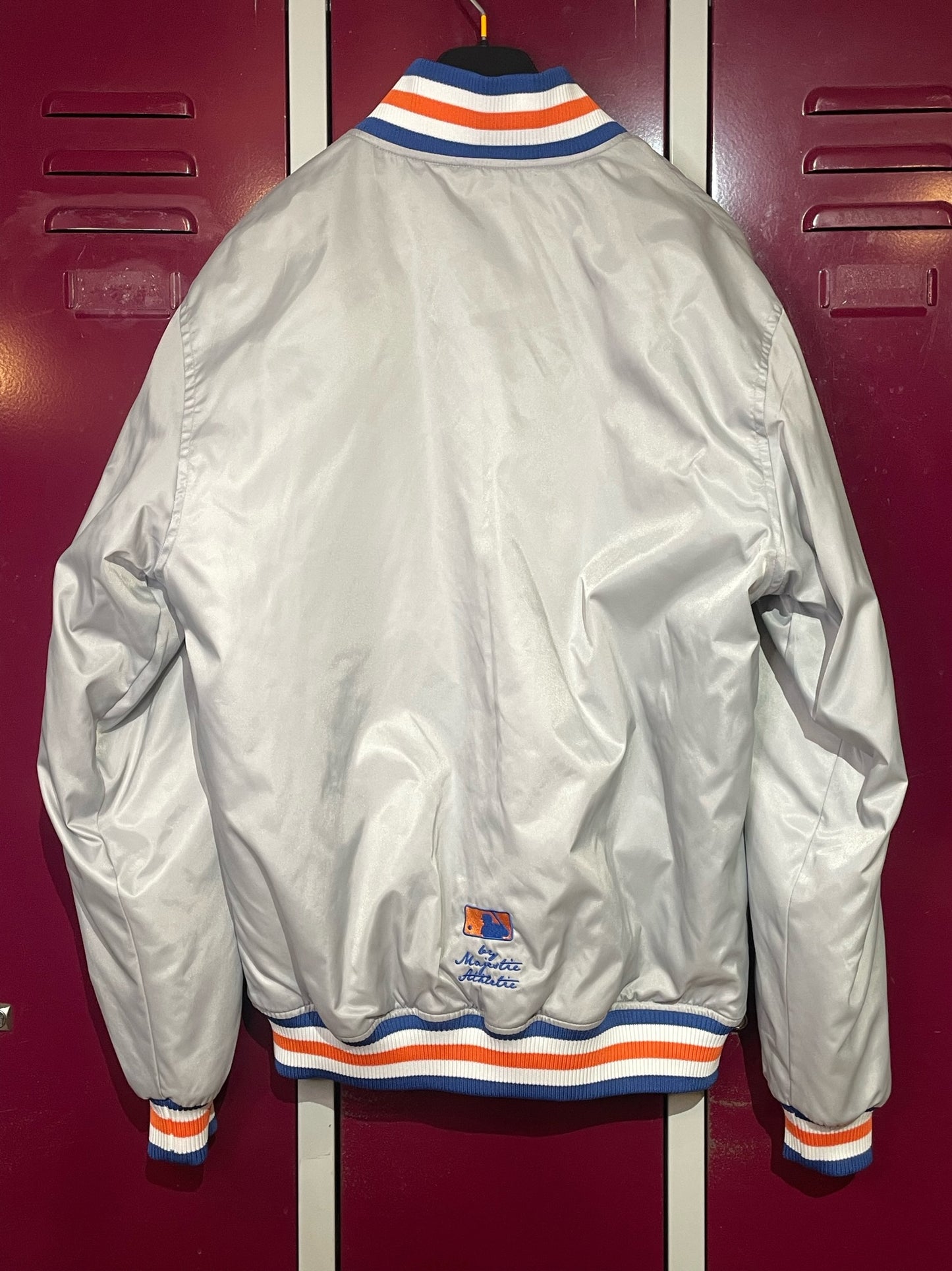 MAJESTIC NEW YORK METS MLB SATIN JACKET SZ: L