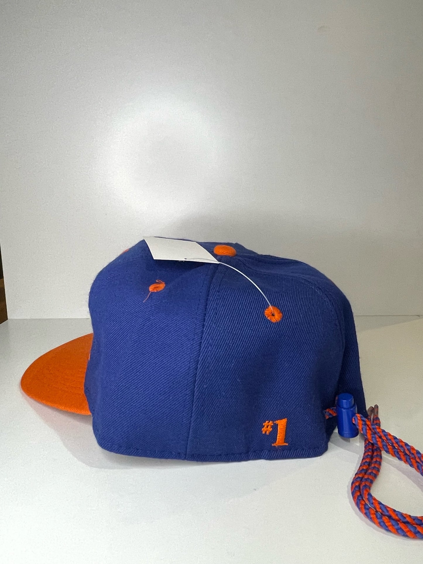 VINTAGE 90s NEW YORK ISLANDERS #1 APPAREL DRAWSTRING CAP HAT