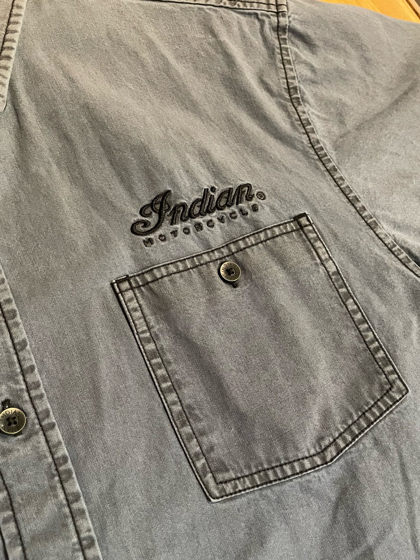 INDIAN MOTORCYCLE DENIM SHORT SLEEVES SHIRT SZ: M