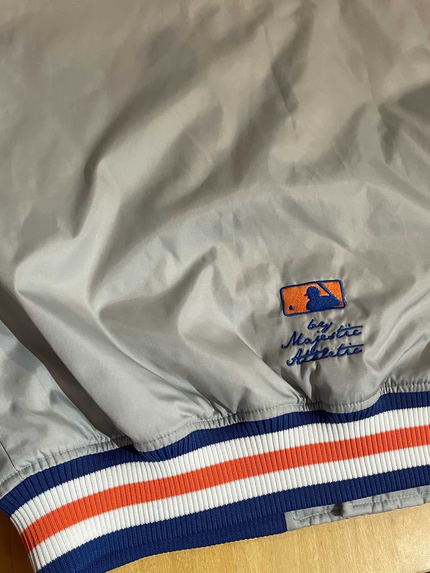 MAJESTIC NEW YORK METS MLB SATIN JACKET SZ: L