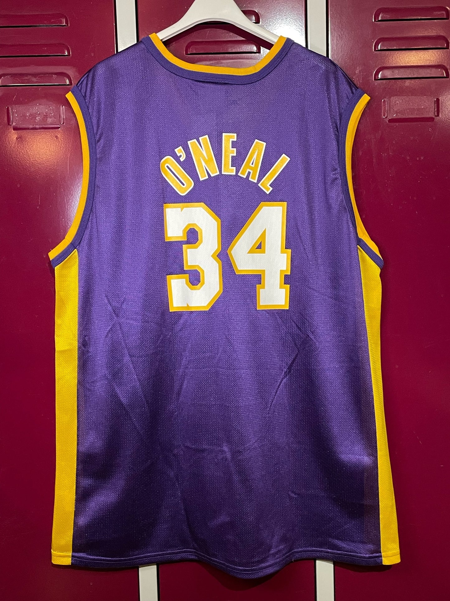 VINTAGE CHAMPION LOS ANGELES LAKERS "SHAQUILLE O'NEAL" NBA JERSEY SZ: 44