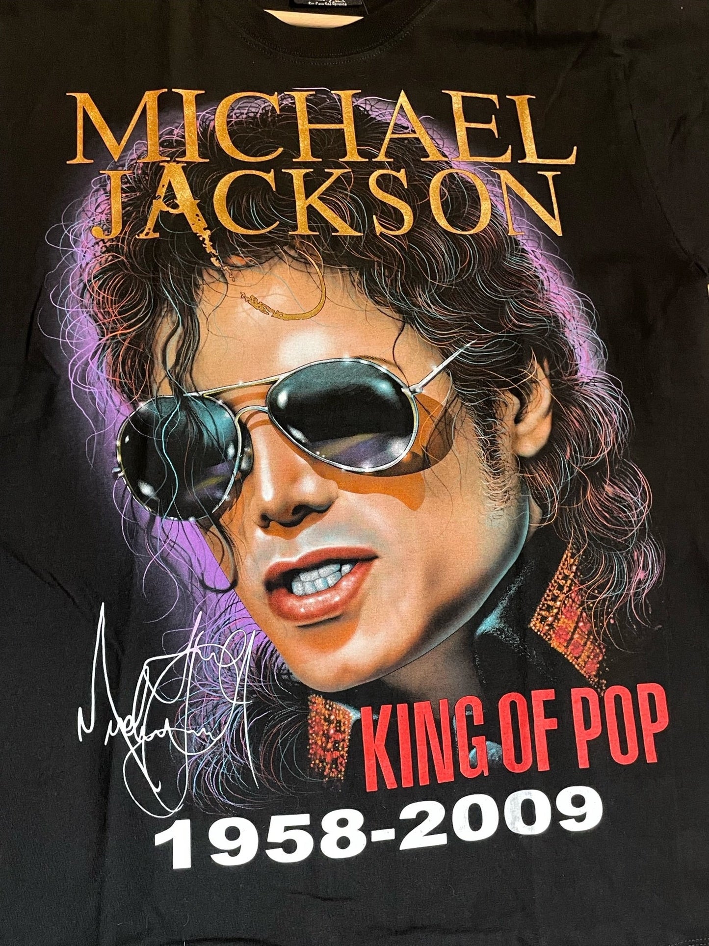 MICHAEL JACKSON "KING OF POP TRIBUTE" MUSIC T-SHIRT SZ: L