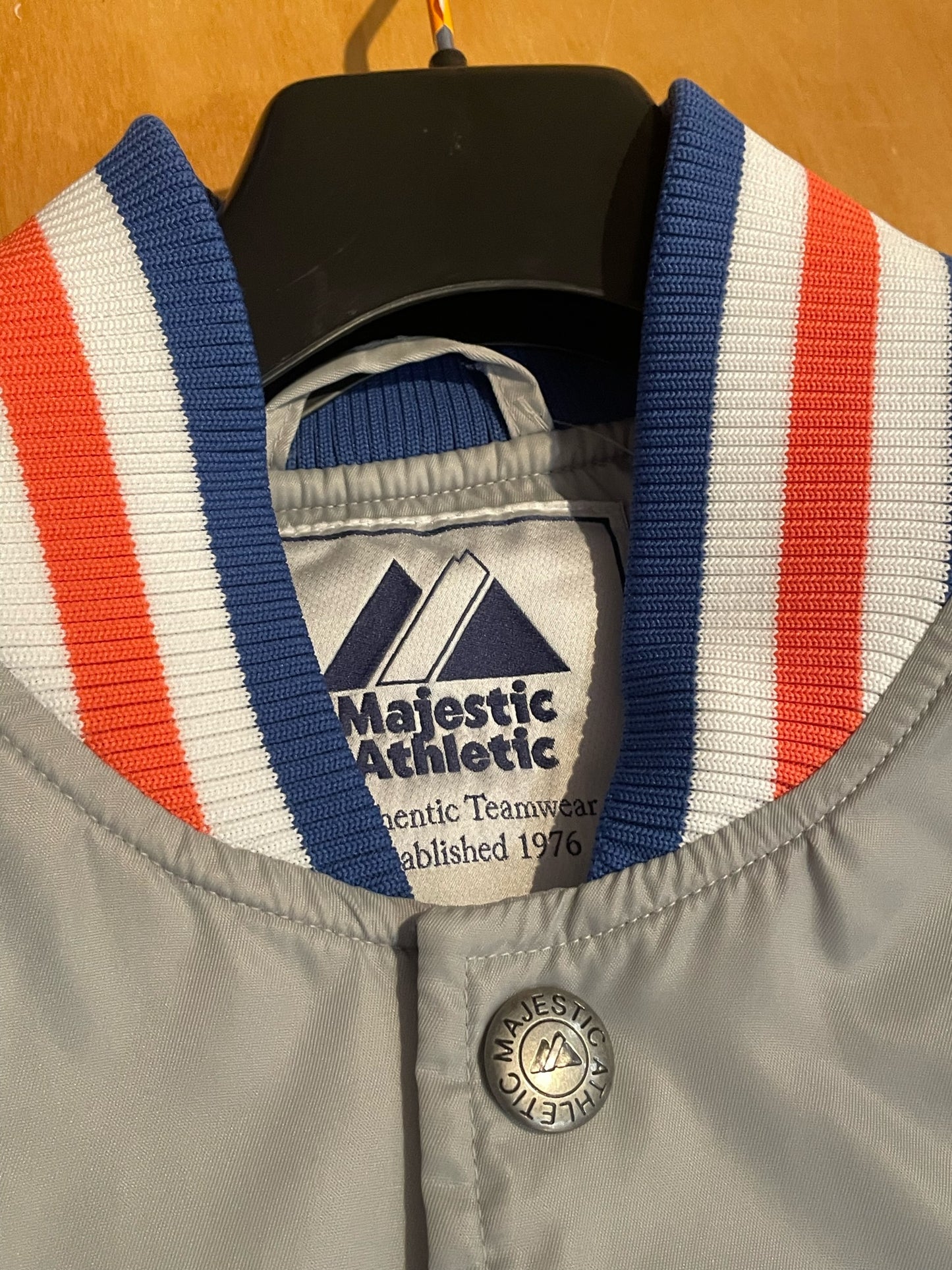 MAJESTIC NEW YORK METS MLB SATIN JACKET SZ: L