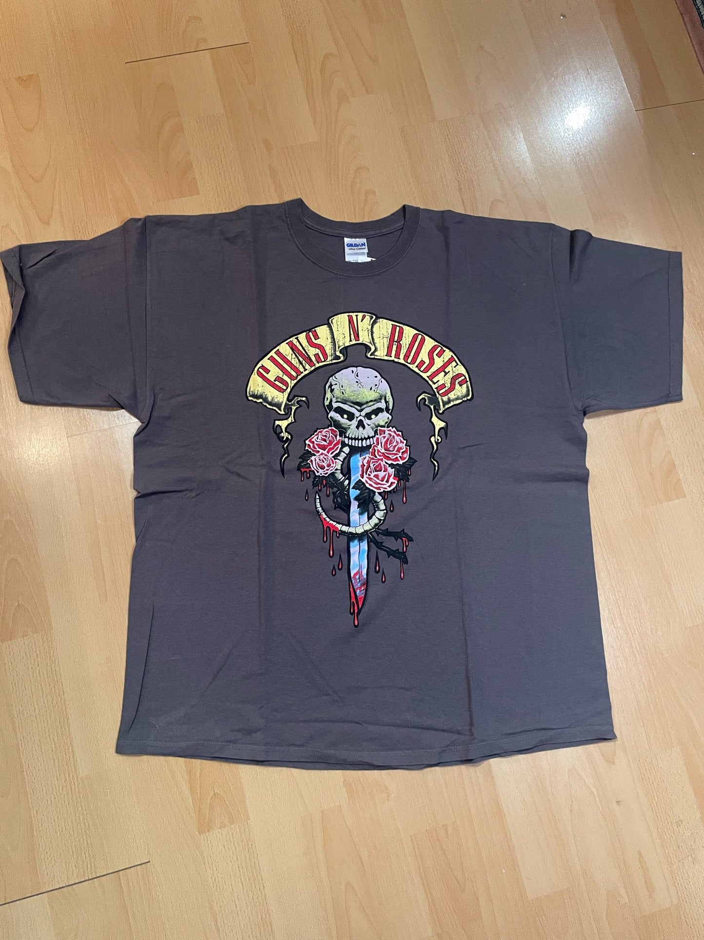 GUNS N ROSES MUSIC BAND GRAY T-SHIRT SZ: XXL