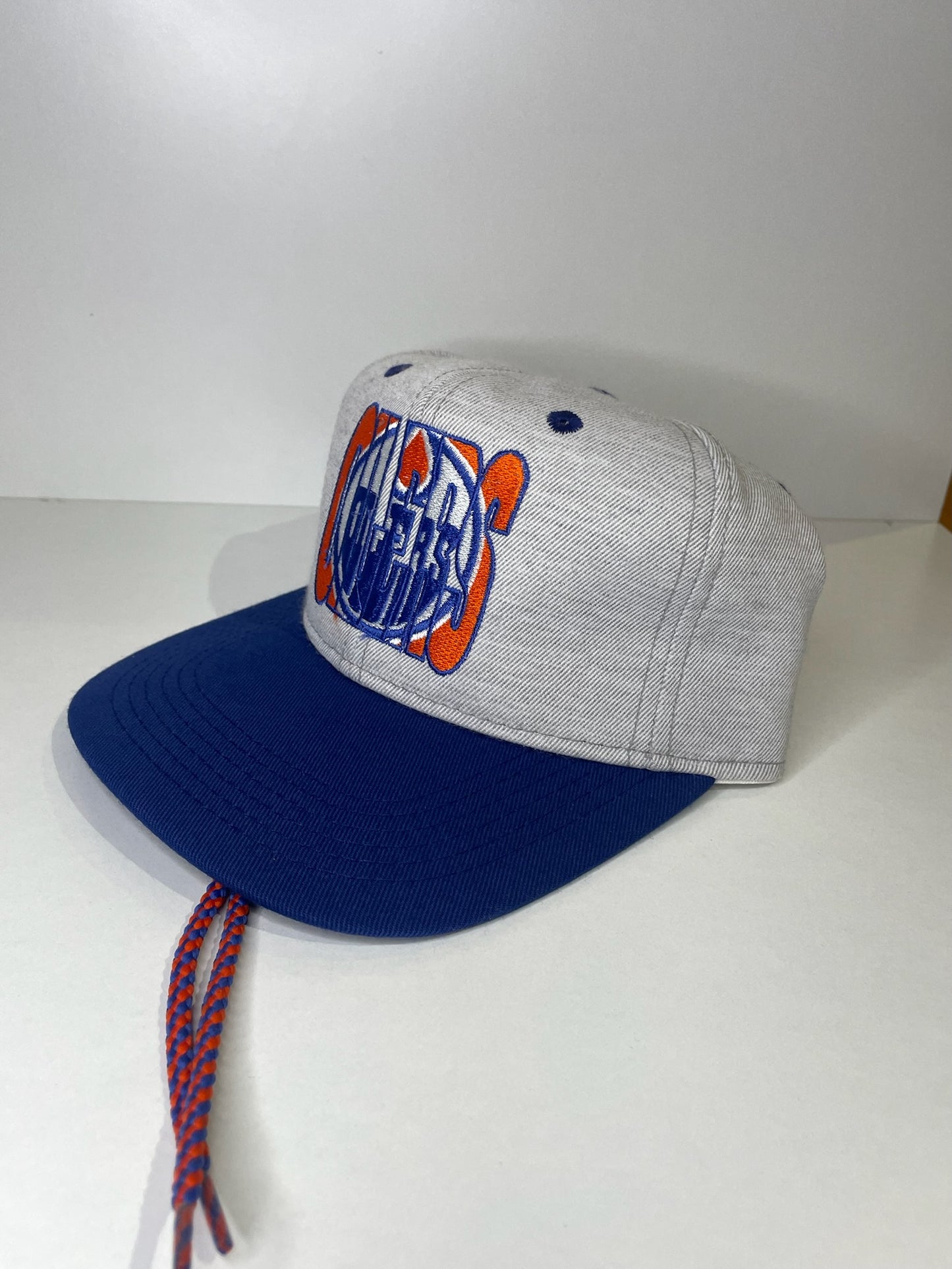 VINTAGE 90s EDMONTON OILERS #1 APPAREL DRAWSTRING CAP HAT
