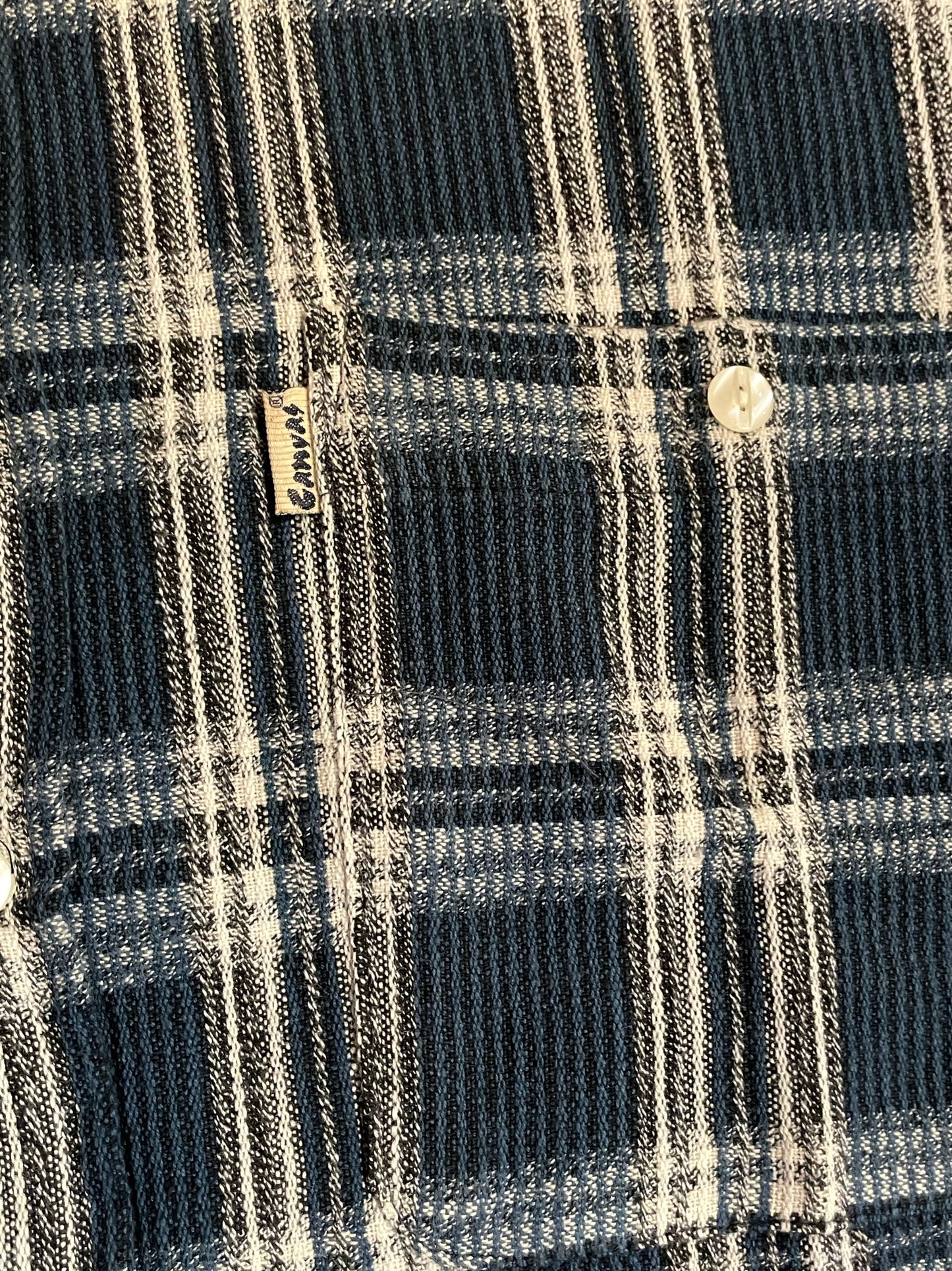 "DS" VINTAGE 90s CANVAS "COOP" CHECKED SHIRT SZ: S (Oversized)