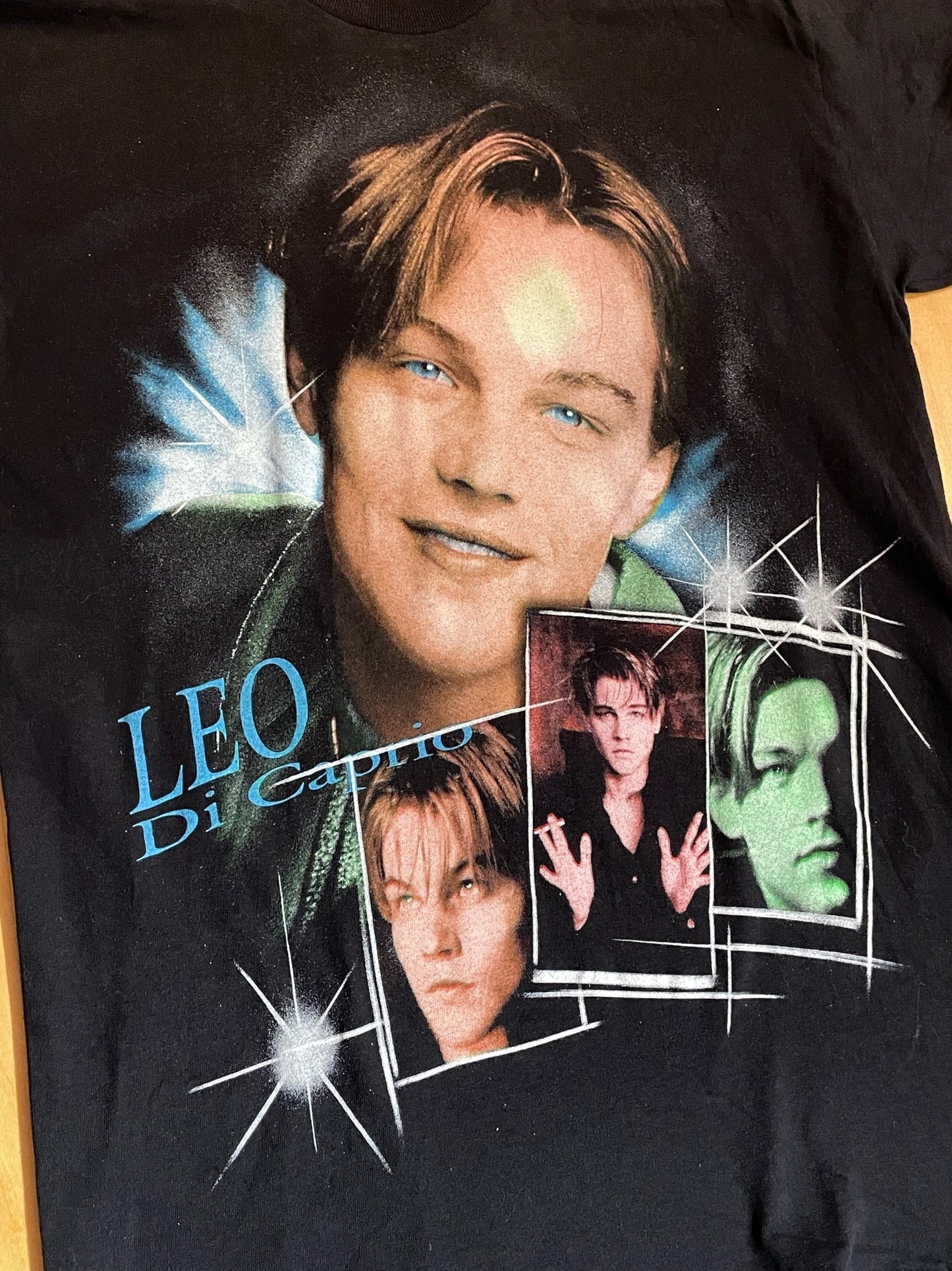 VINTAGE 90s LEONARDO DICAPRIO MOVIE ACTOR T-SHIRT SZ: L