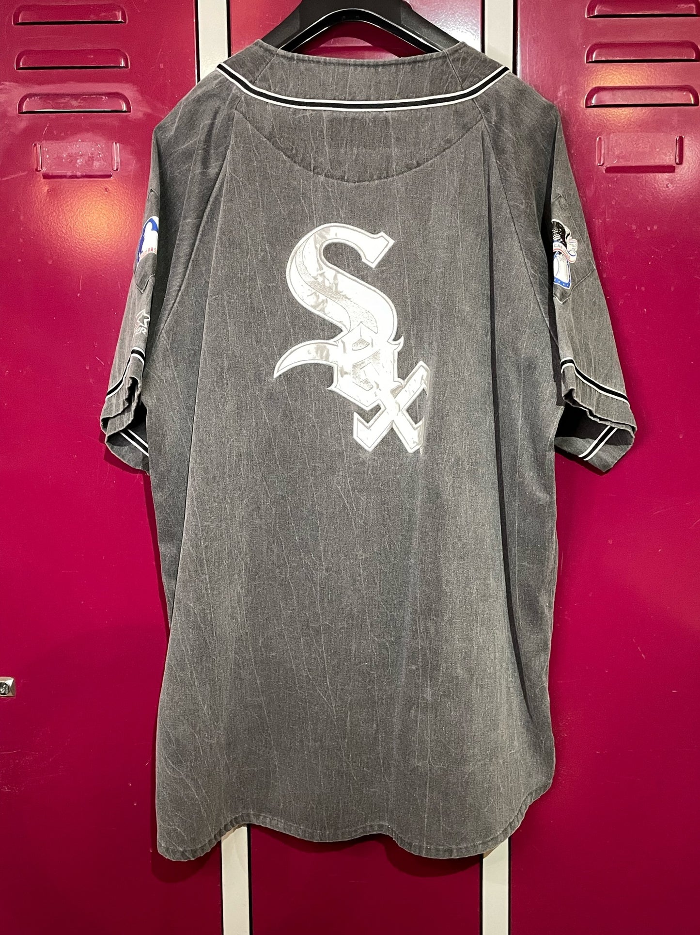 VINTAGE 90s STARTER CHICAGO WHITE SOX "DENIM" MLB BASEBALL JERSEY SZ: XL