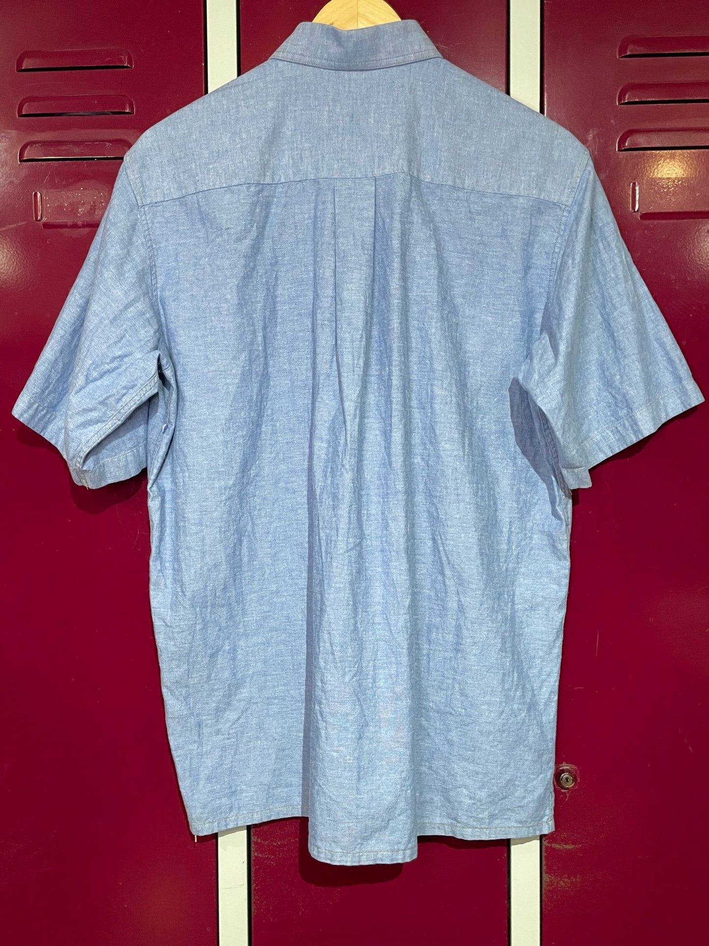 VINTAGE 90s GLOWEAVE DENIM SHORT SLEEVES SHIRT SZ: M