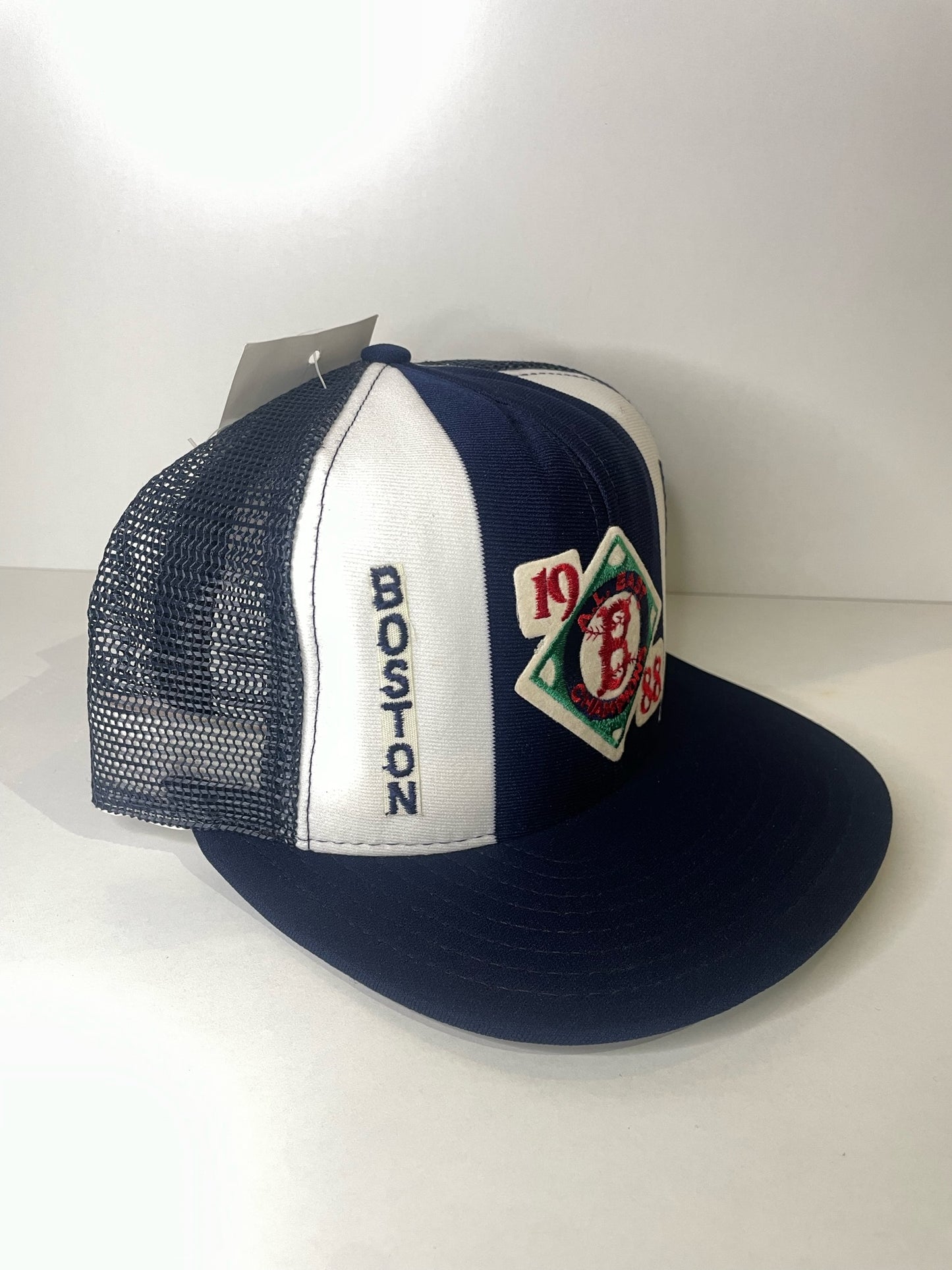 VINTAGE 80s BOSTON RED SOX AJD TRUCKER CAP HAT